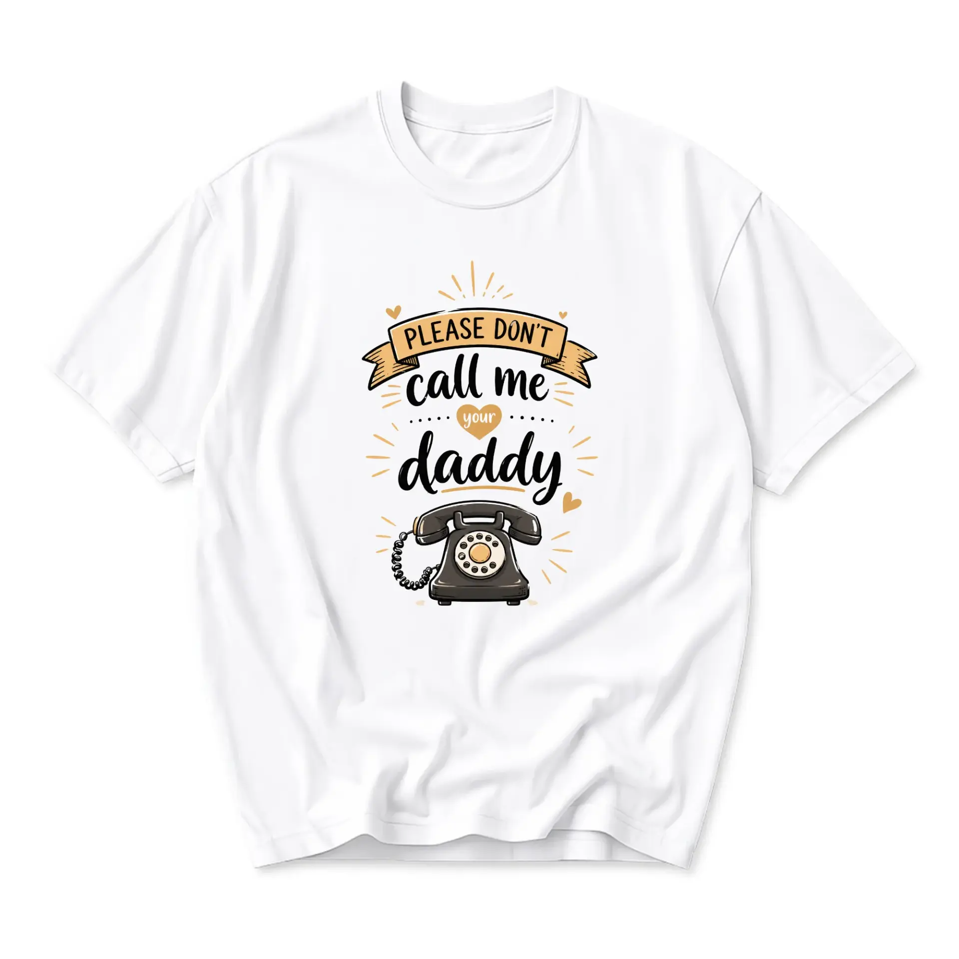 Funny Shirt Please Don't Call Me Your Daddy Retro Phone Graphic Tee Unisex Casual Cotton Blend Crew Neck Short Sleeve