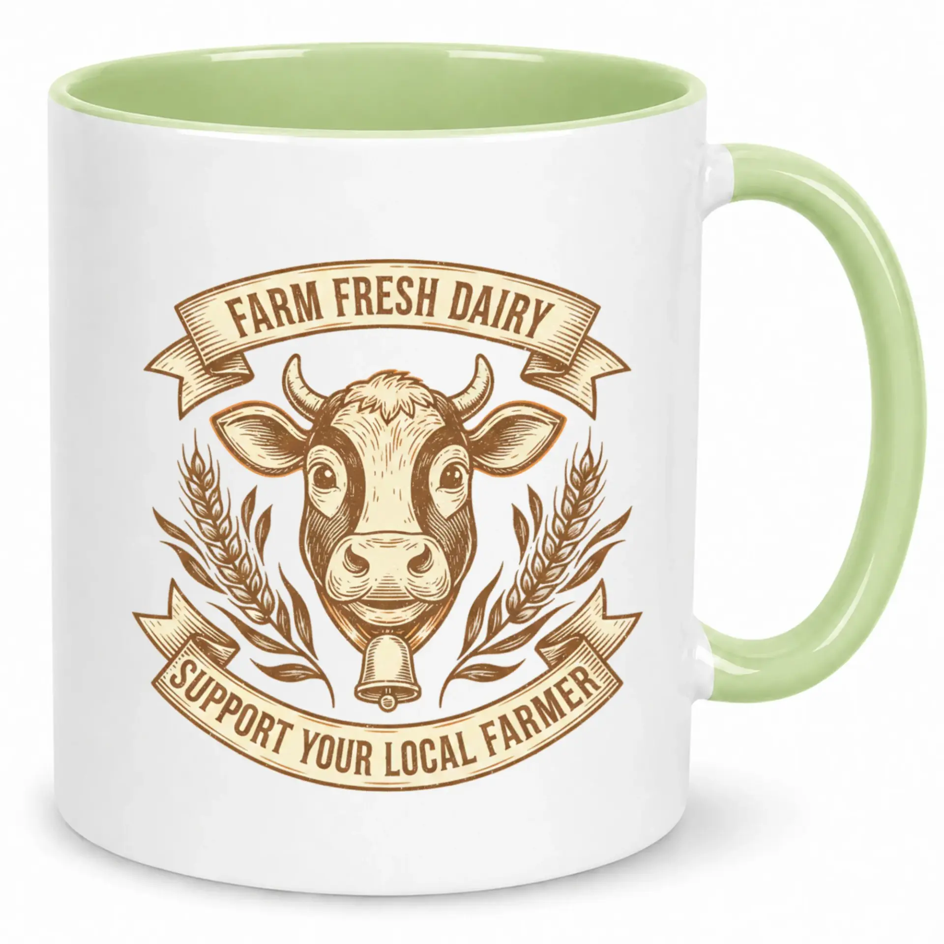 Coffee Mug for Farmers and Dairy Lovers Farm Fresh Support Your Local Farmer Ceramic Beverage Cup Kitchen Decor Gift