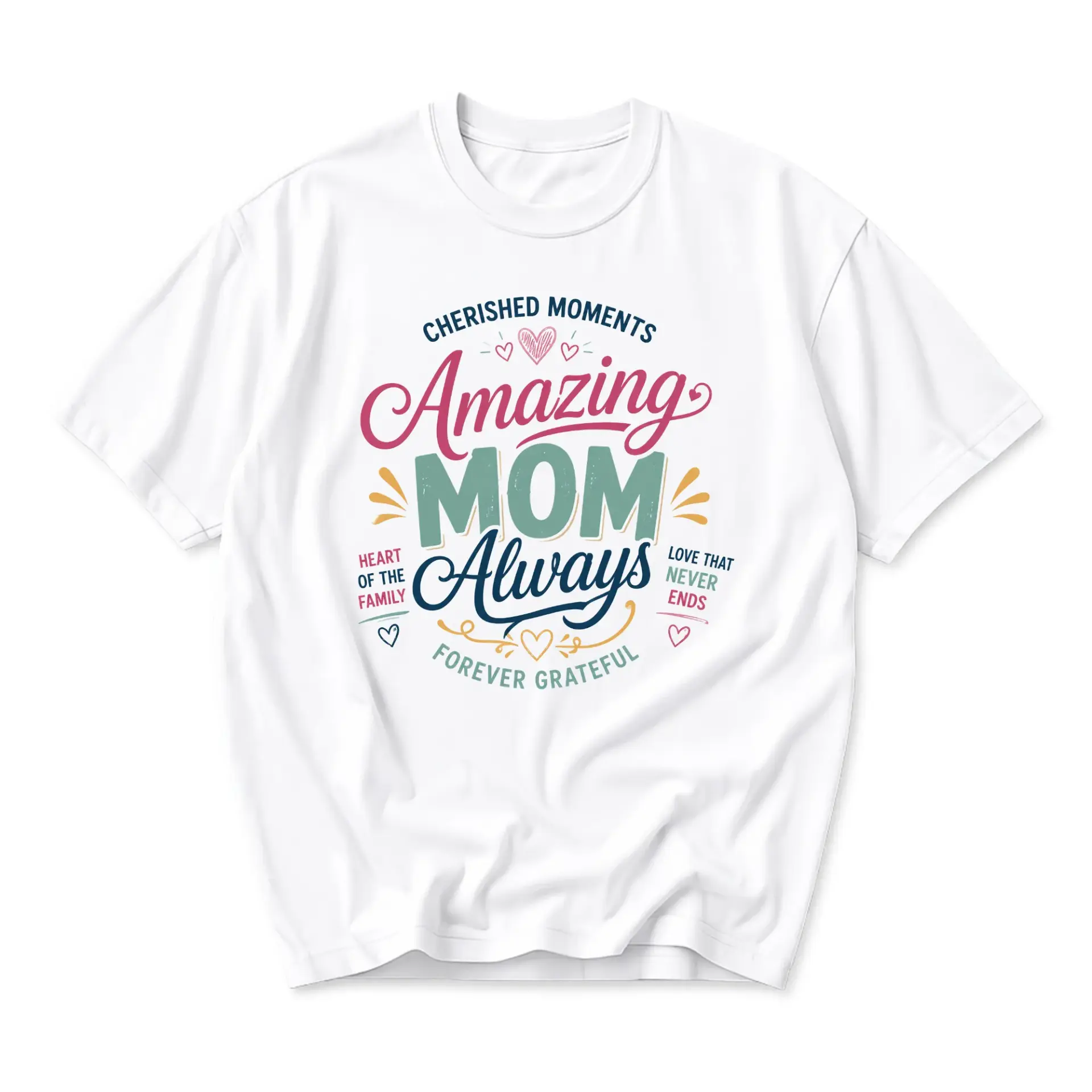 Graphic Tee Amazing Mom Casual Unisex Shirt White Short Sleeve Crew Neck Top for Everyday Wear and Gift Giving