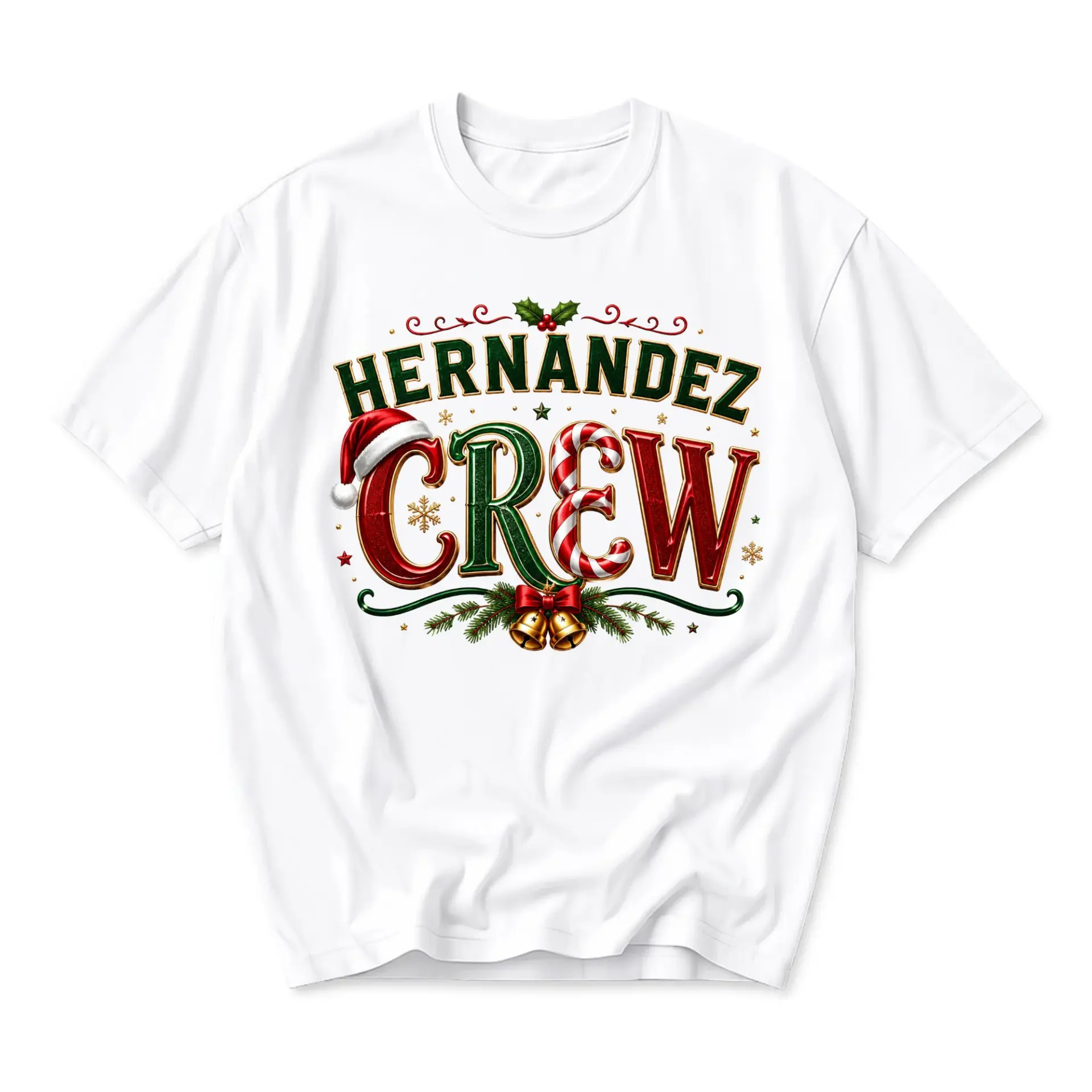 T-shirt Hernandez Crew Holiday Design Graphic Tee Festive Family Christmas