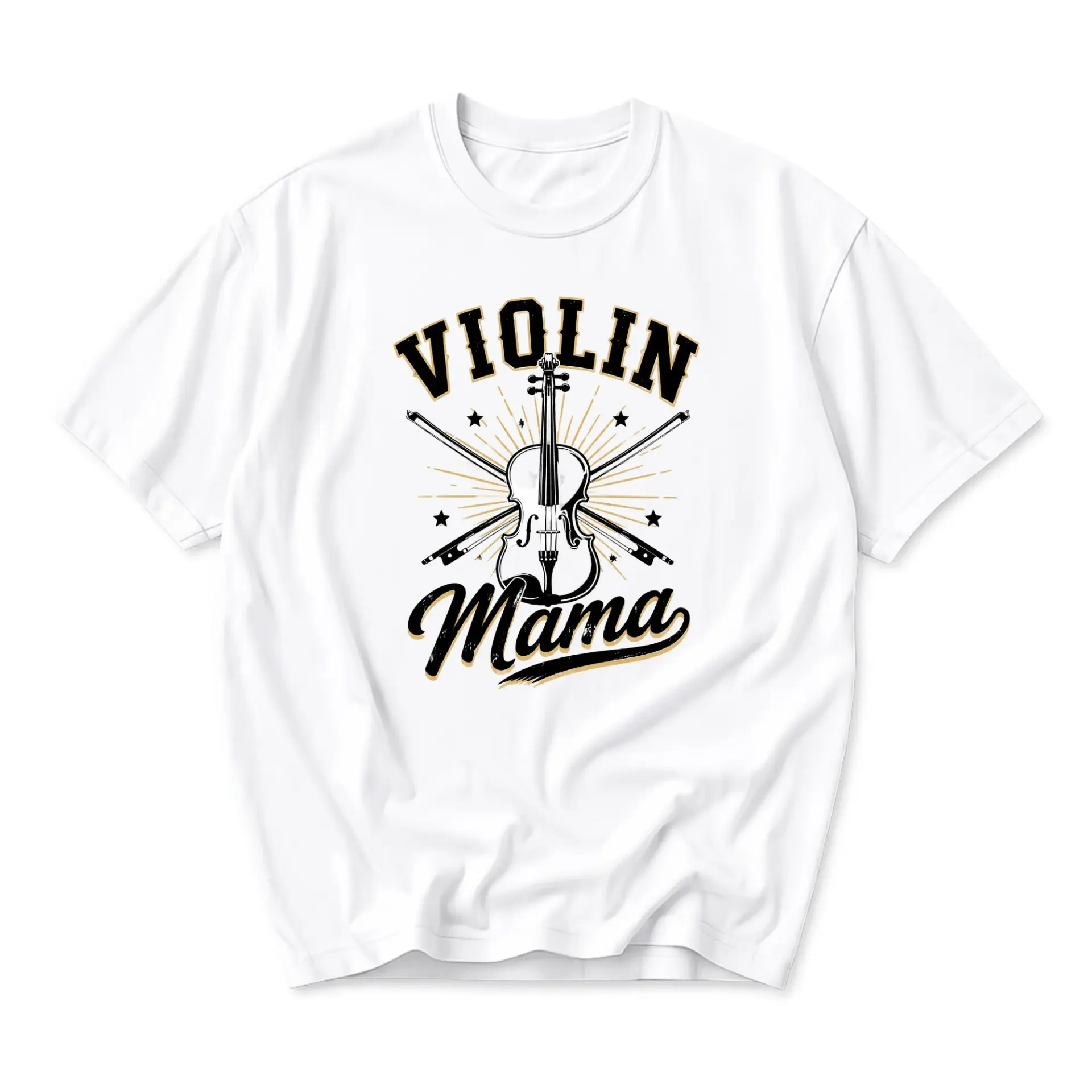 Graphic Tee Violin Mama Unisex Crew Neck T-Shirt Musical Instrument Enthusiast Cotton Blend Casual Everyday Apparel