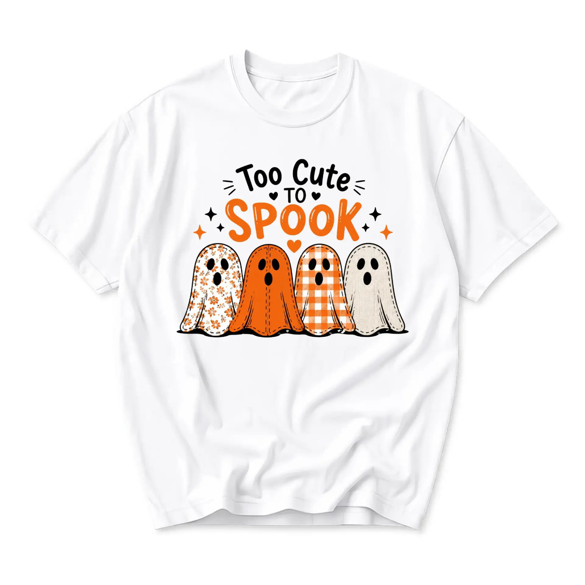 Funny Shirt Too Cute to Spook Graphic Tee Unisex Autumn Seasonal Casual Apparel for Everyday Style and Comfortable Wear