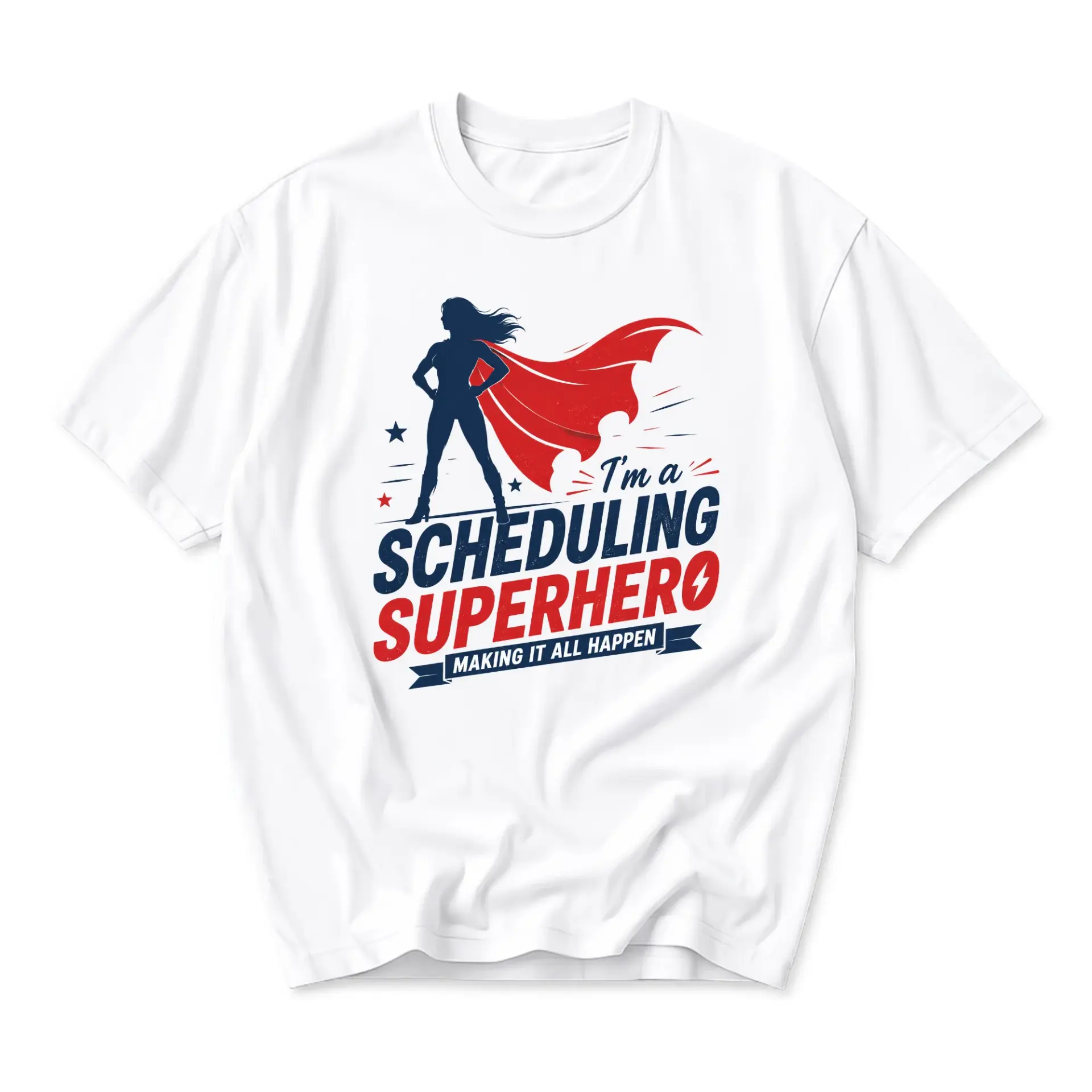 Risk: the Design Contains an Explicit Reference to Superhero Imagery with a Cape and Character Silhouette, Which May Trigger Ip Flags Related to Generic Superhero Archetypes.