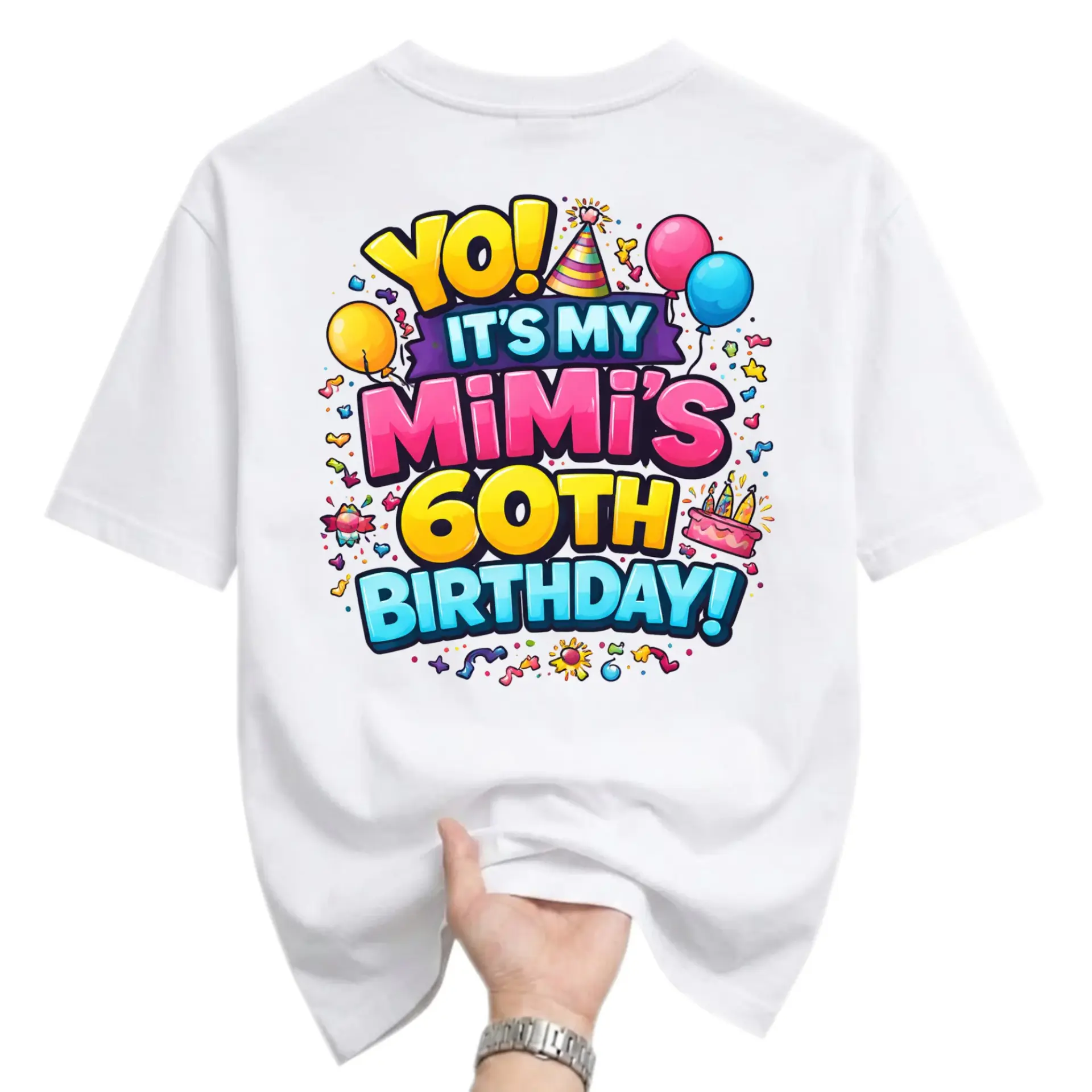 Funny Shirt Yo Its My Mimis 60th Birthday Graphic Tee Unisex Casual Crew Neck Comfortable Cotton Blend Celebration Top