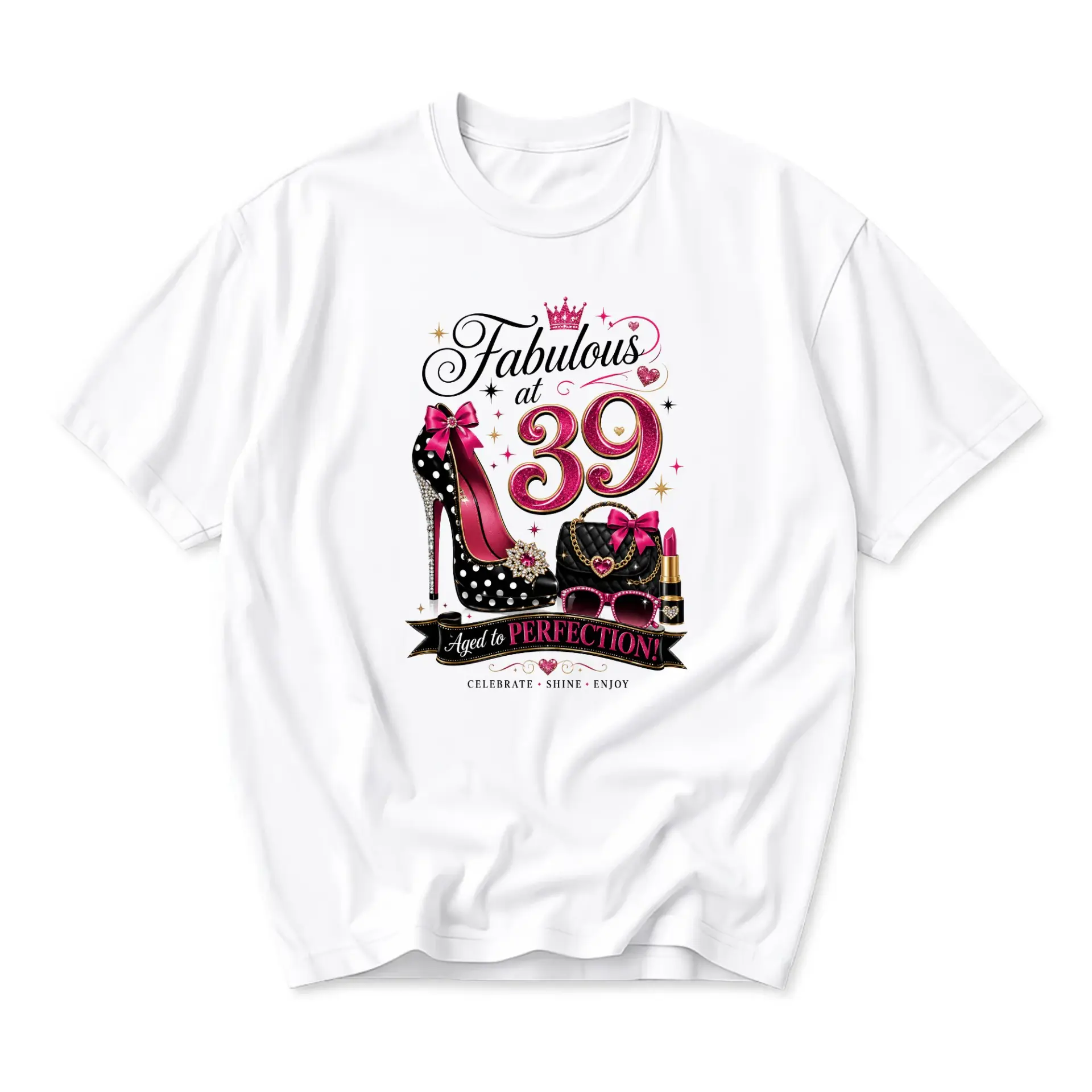 Graphic Tee Fabulous at 39 Birthday Shirt Funny Fashion Lover Apparel for Casual Wear and Everyday Style Enthusiasts