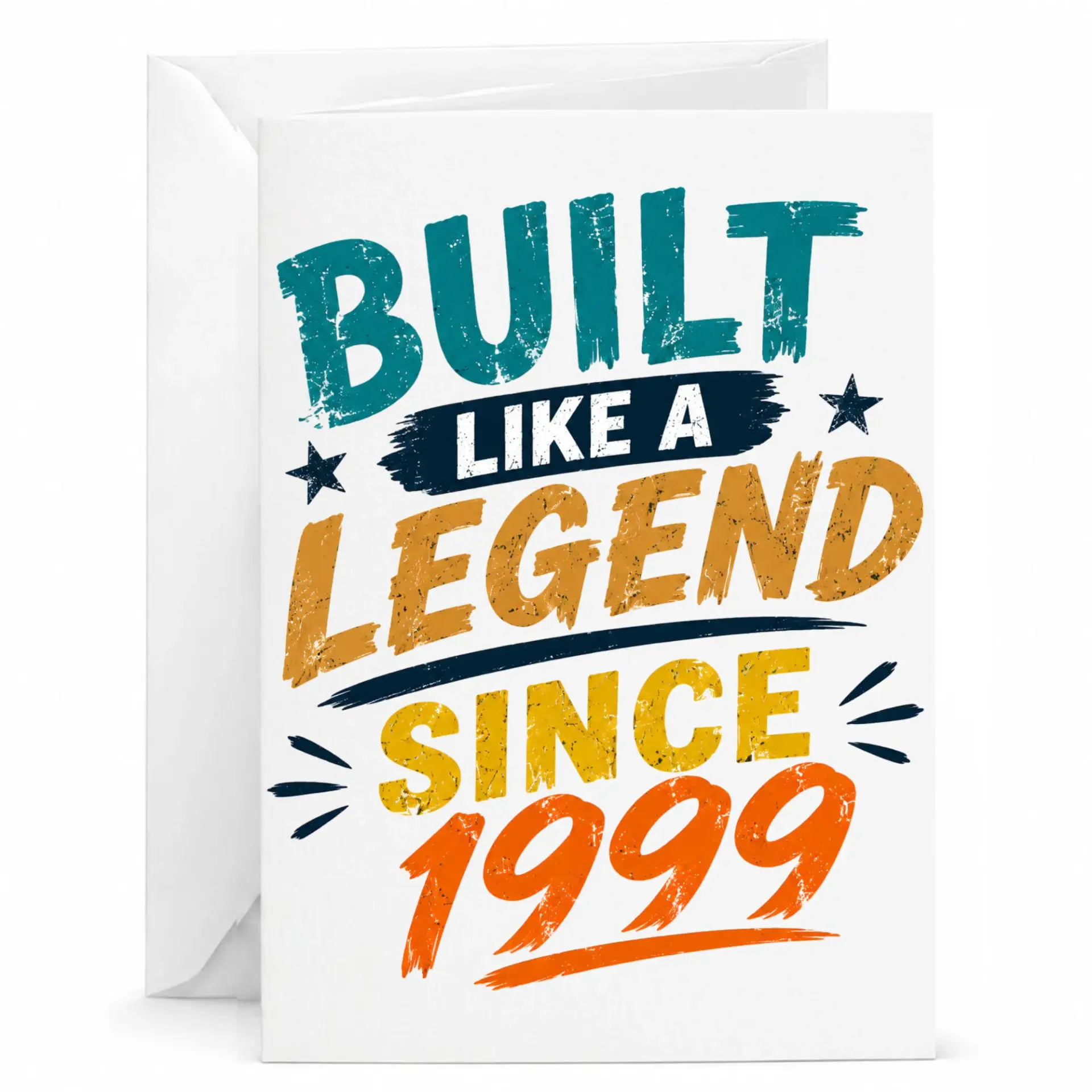 Birthday Card Built Like a Legend Since 1999 Vintage Style Greeting Card for Milestone Celebrations and Birthdays