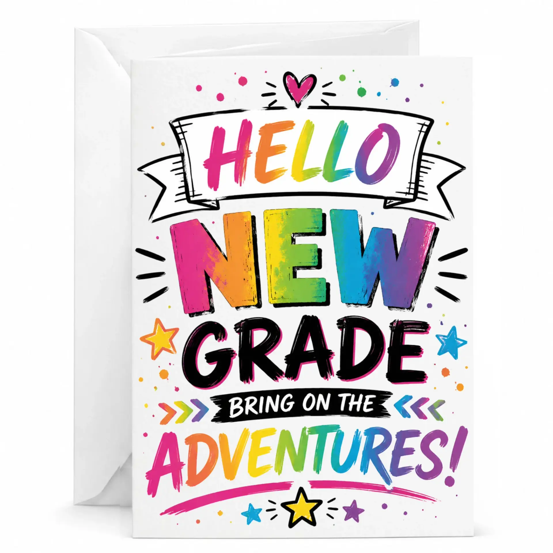Greeting Card Hello New Bring on the Colorful Note for Academic and