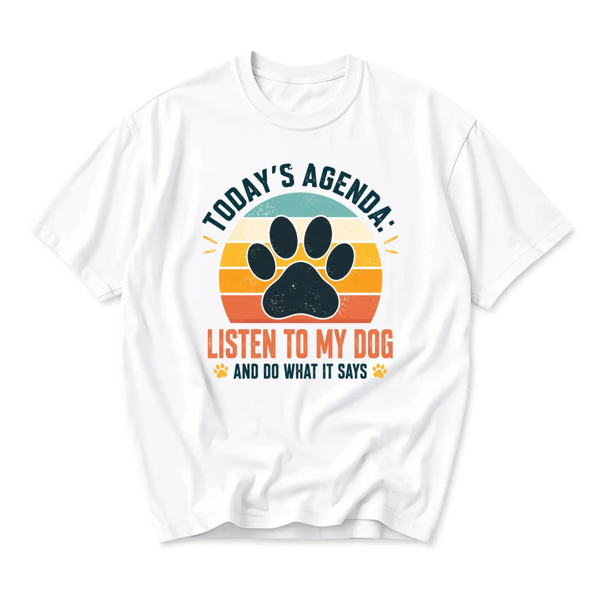 Funny Shirt Today's Agenda Listen to Graphic Tee Unisex Crew Neck Casual