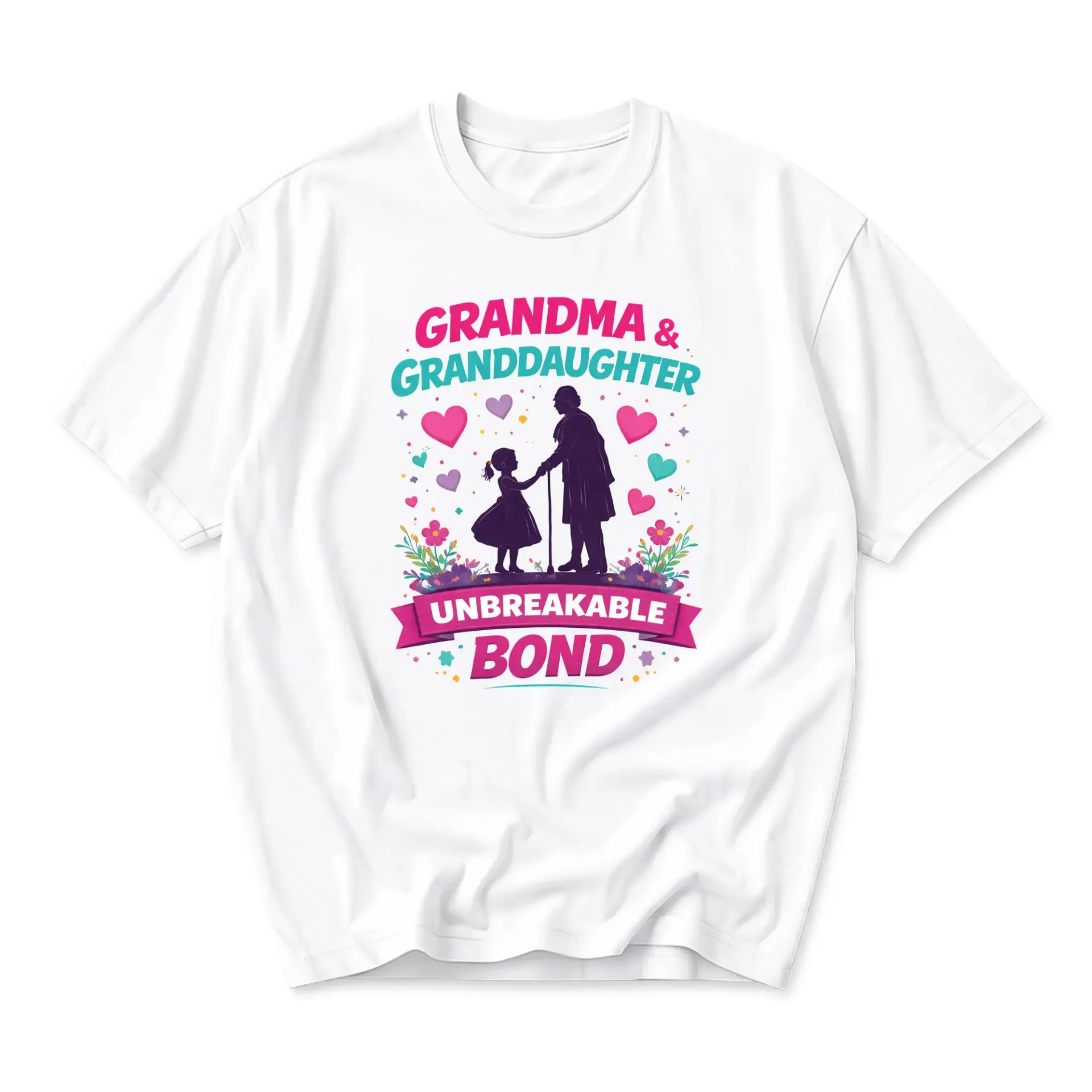 Graphic Tee Grandma and Granddaughter Bond Shirt Unisex Crew Neck Short Sleeve Casual Cotton Blend Apparel