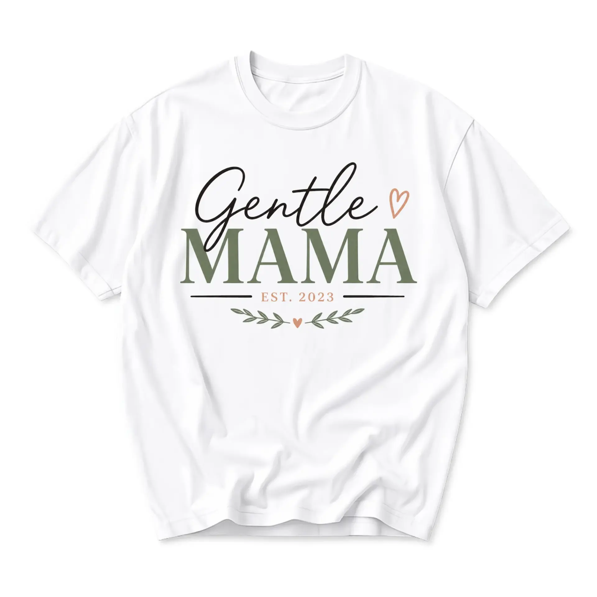 T-shirt Gentle Mama Est 2023 Printed Graphic Tee Floral Style Apparel Comfortable Casual Short Sleeve Top for Women