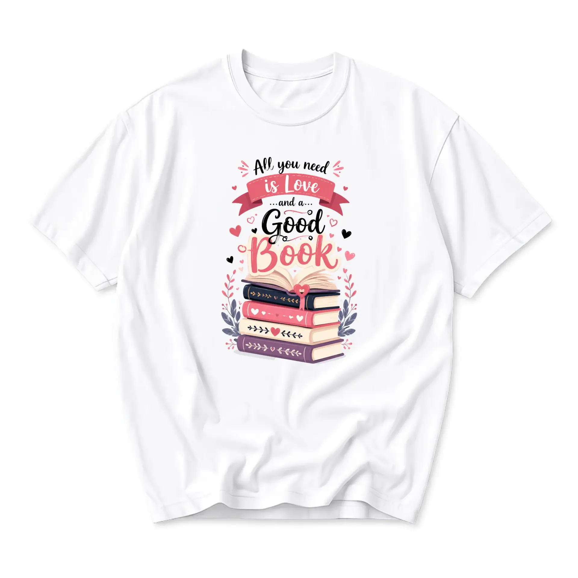 Graphic Tee All You Need Is Love and a Good Book Printed Shirt for Readers