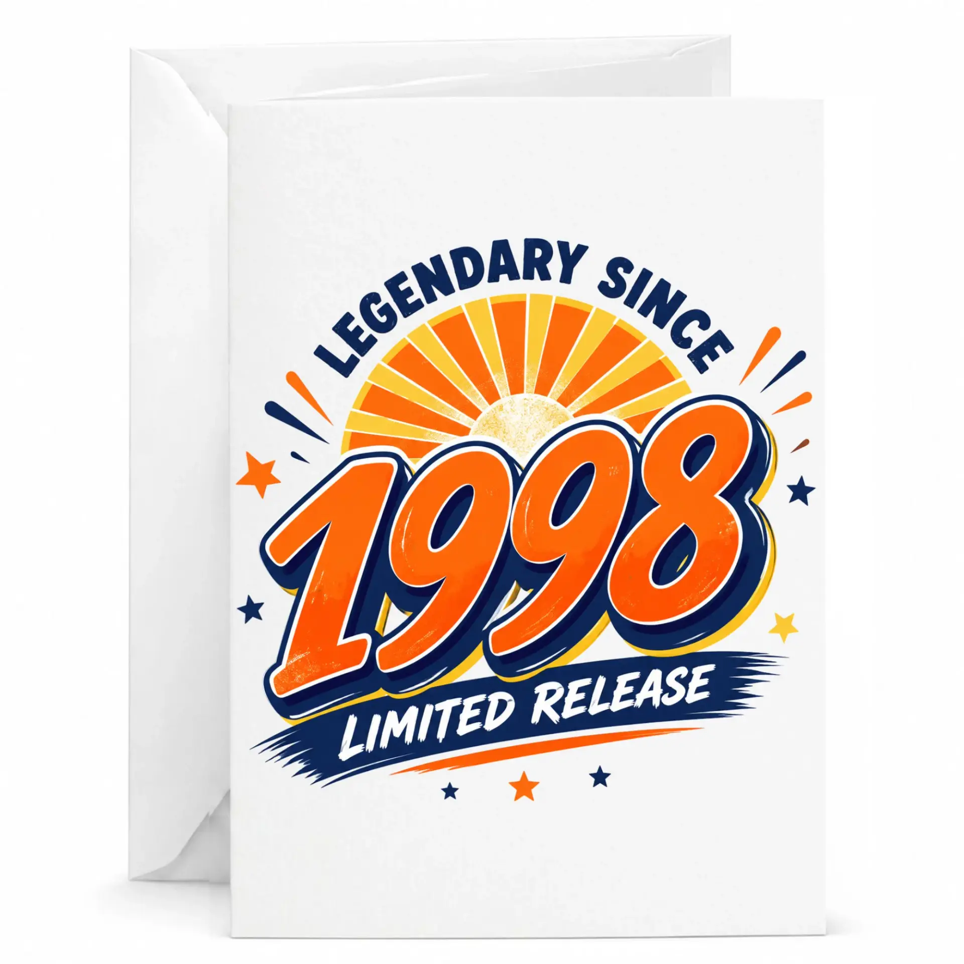Birthday Card Legendary Since 1998 Limited Release Vintage Style Greeting Card for Milestone Celebration