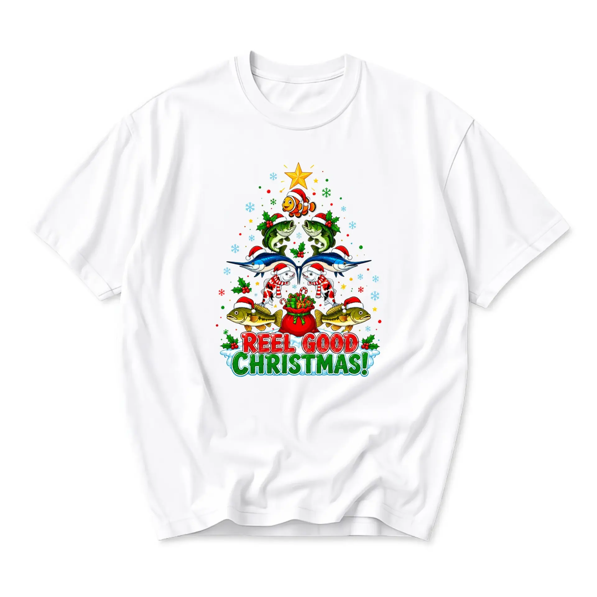 Funny Shirt Reel Good Christmas Graphic Tee Casual Holiday Apparel Unisex