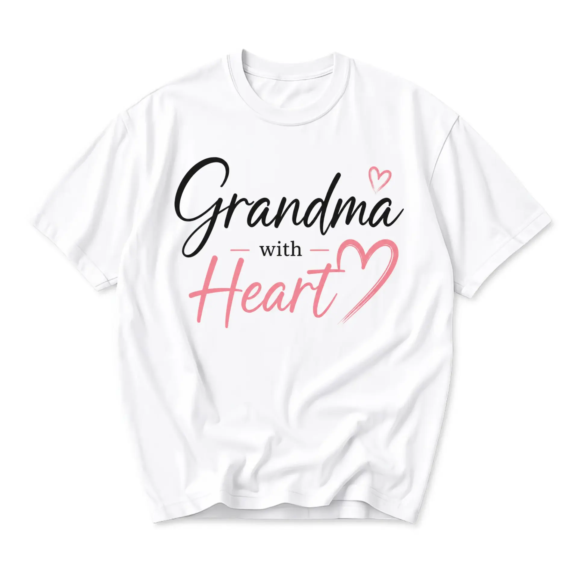 Graphic Tee Grandma with Heart Print Unisex Casual Everyday Crew Neck Soft Comfortable Cotton Blend Short Sleeve Shirt