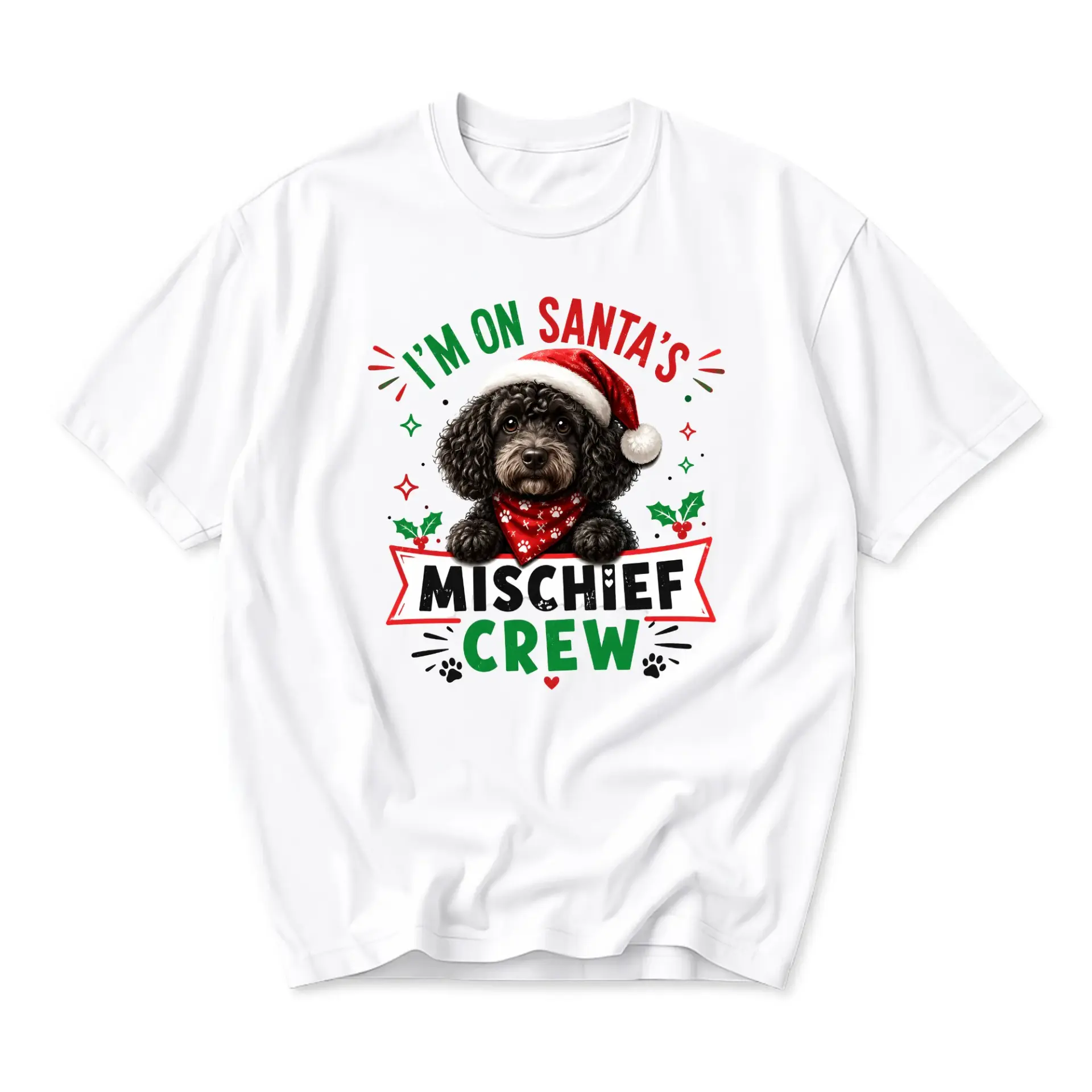Graphic Tee Funny Holiday Dog Shirt Unisex Crew Neck Apparel for Casual