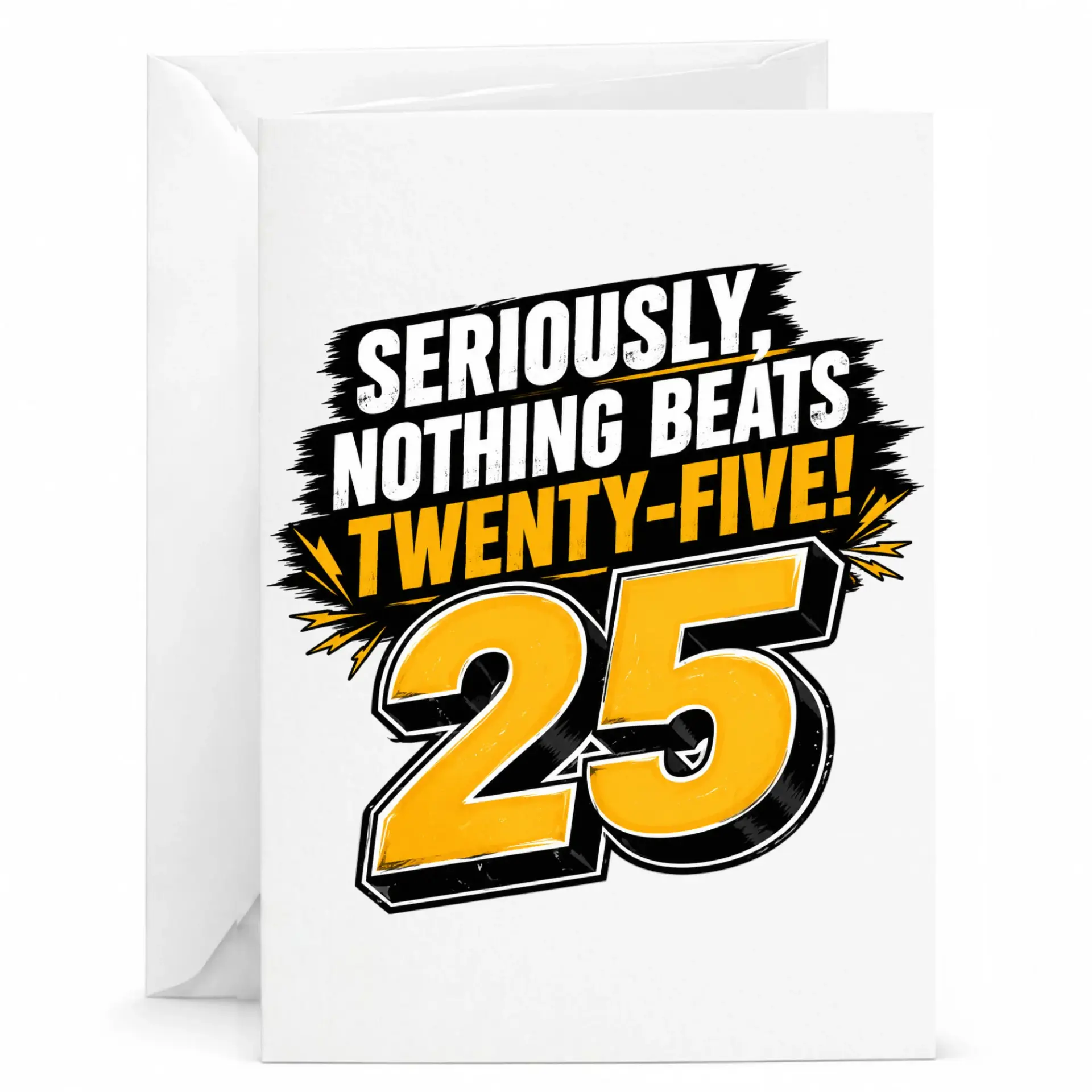 Birthday Card Funny 25th Birthday Milestone Celebration Greeting Card for Twenty-Fifth Birthday Anniversary Milestone