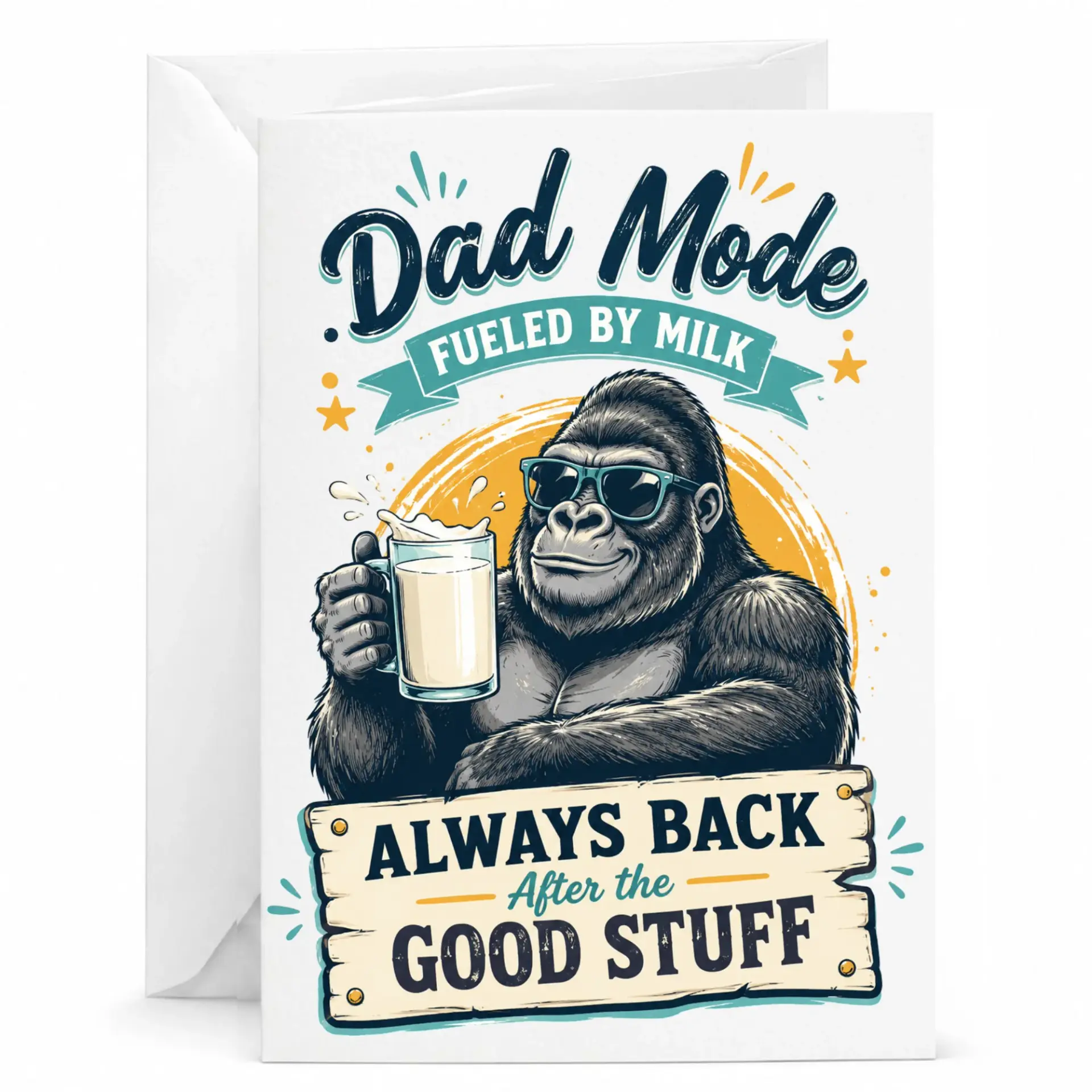Funny Dad Greeting Card Featuring Cool Drinking for Father Birthday or Just Because Thoughtful Gift