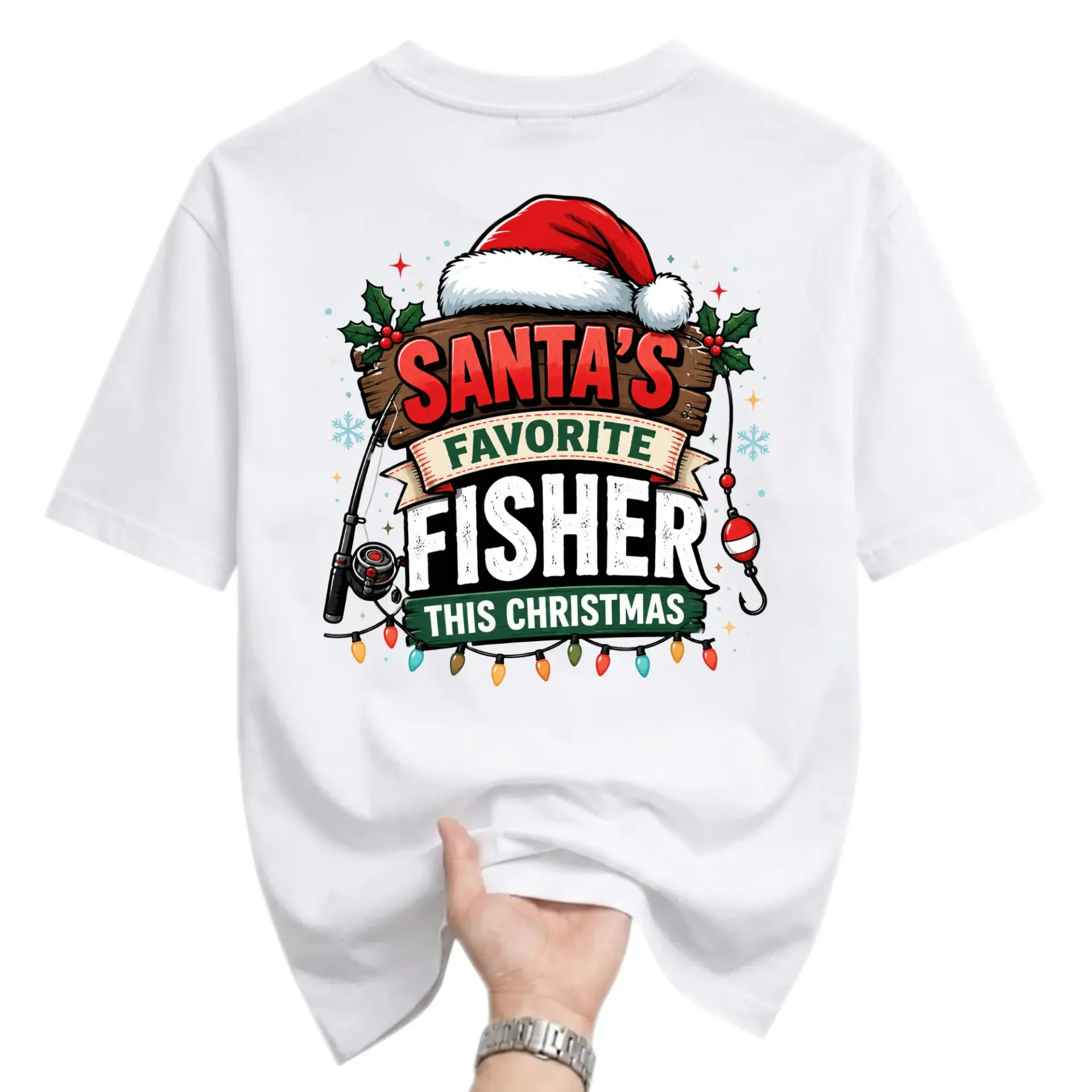 Graphic Tee Santa's Favorite Fisher This Christmas Unisex Cotton Blend