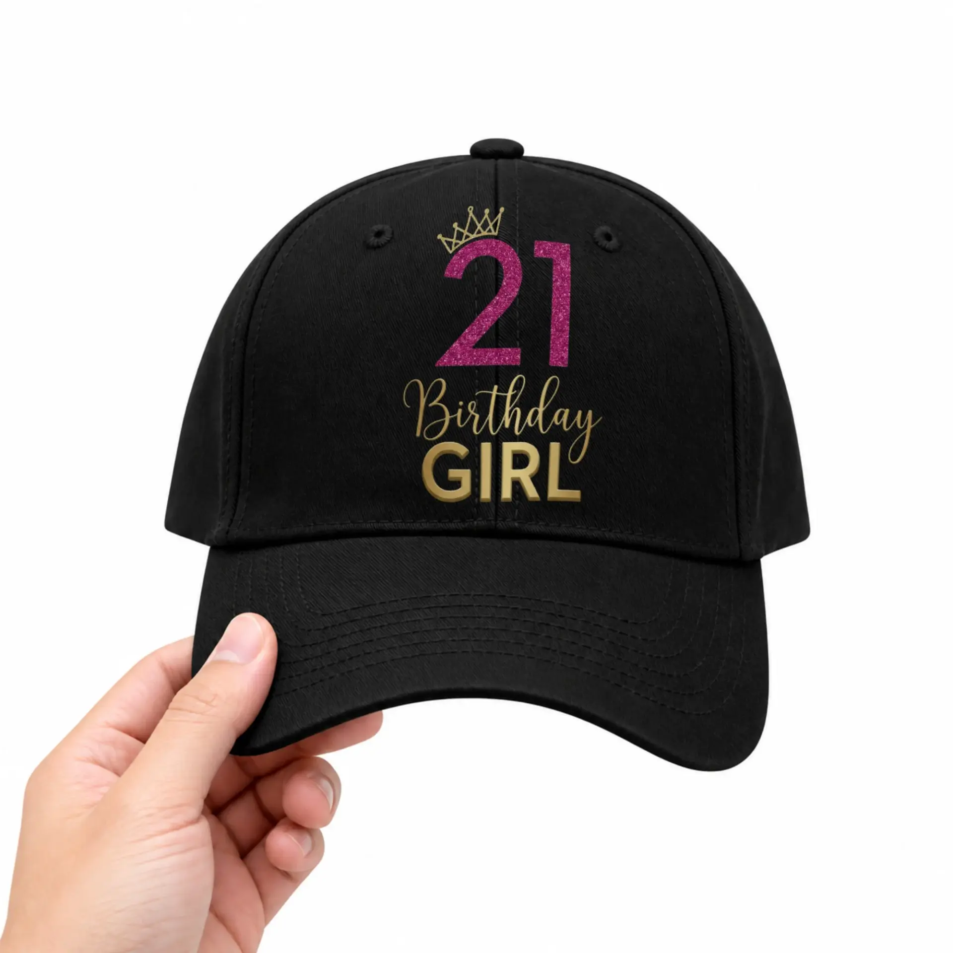 Vinyl Sticker Pack 21 Birthday Girl Design Decorative Decals for Personalized Party Accessories and Daily Items 3 Pieces