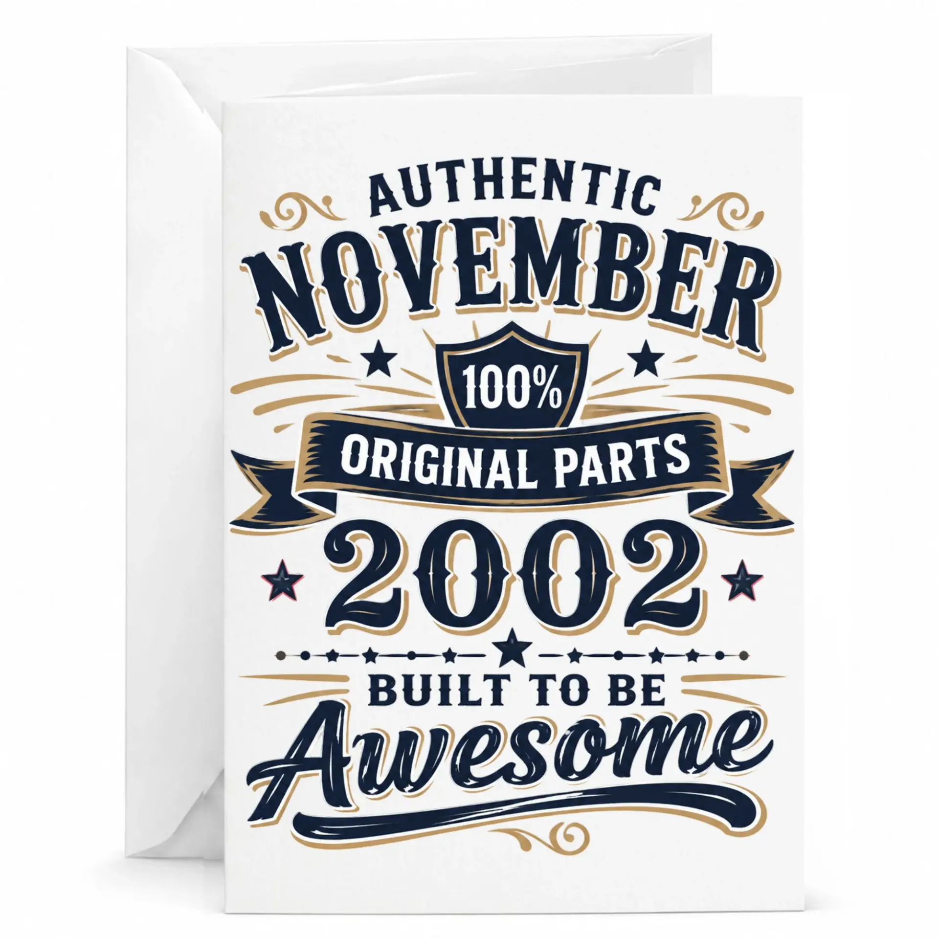 Birthday Card Authentic November 2002 Original Parts Built to Be Awesome Greeting Card for Milestone Birthday Celebration