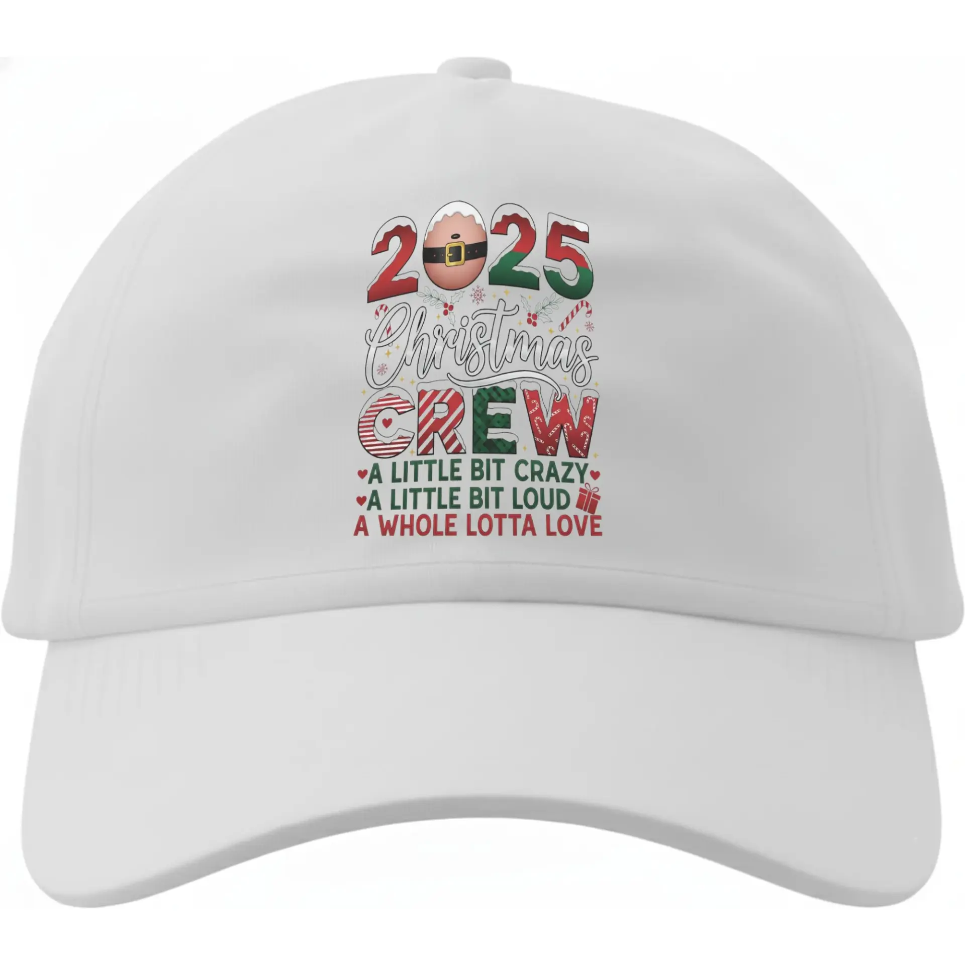 Dad Hat 2025 Christmas Crew Graphic Baseball Cap Festive Holiday Printed Cotton Low Profile Adjustable Sun Hat for Adults