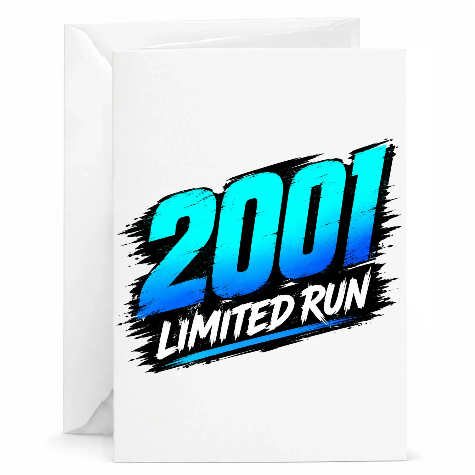Greeting Card 2001 Limited Run Design Stylish Birthday Milestone Anniversary Card for Enthusiasts and Collectors