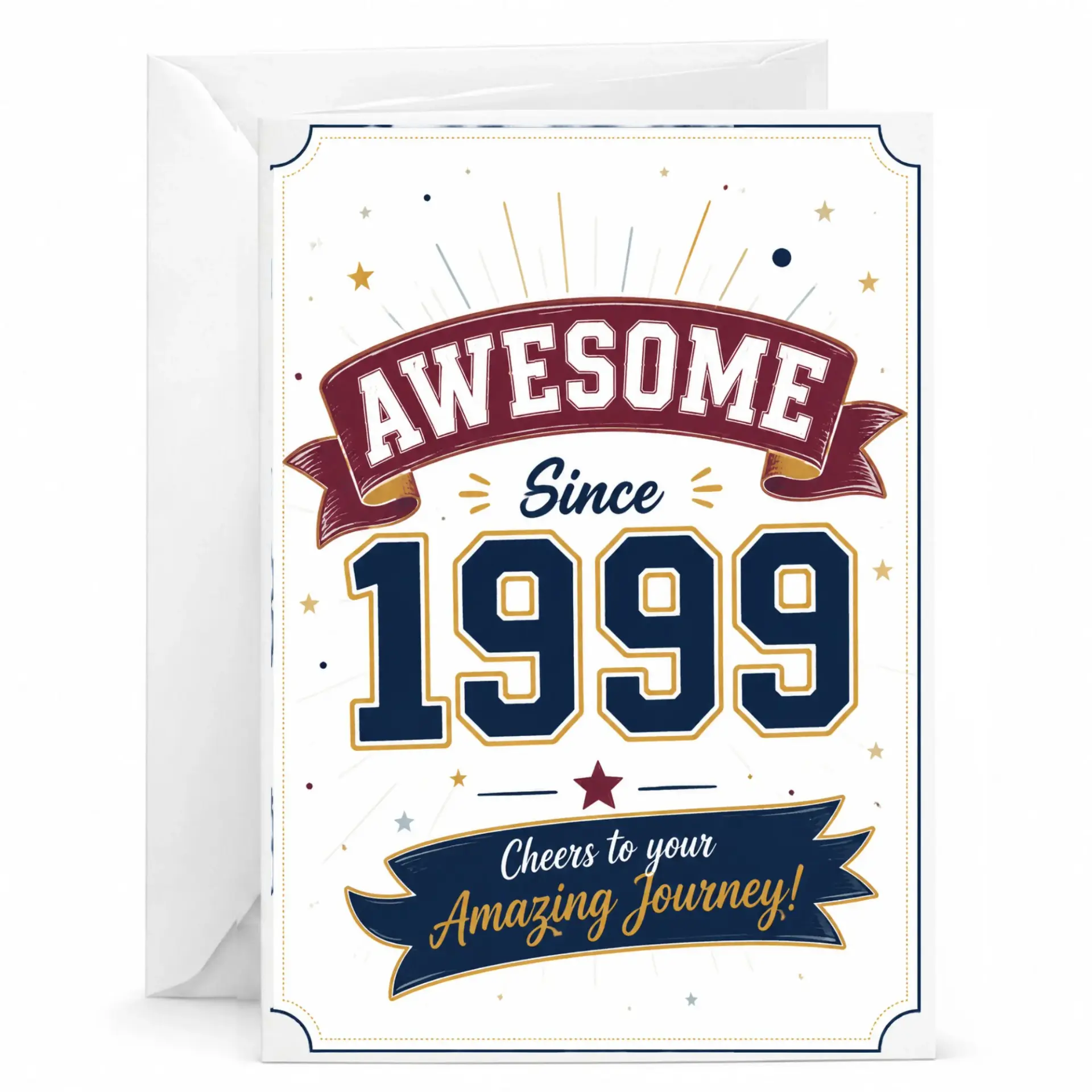 Birthday Card Awesome Since 1999 Vintage Style Celebration Greeting Card for Milestone Year Anniversary or Birthday