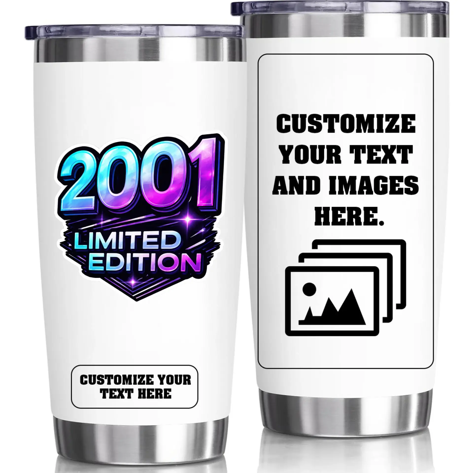 Stainless Steel Tumbler 20oz Insulated Cup Custom Birthday Gift Limited Edition Travel Mug for Coffee and Tea