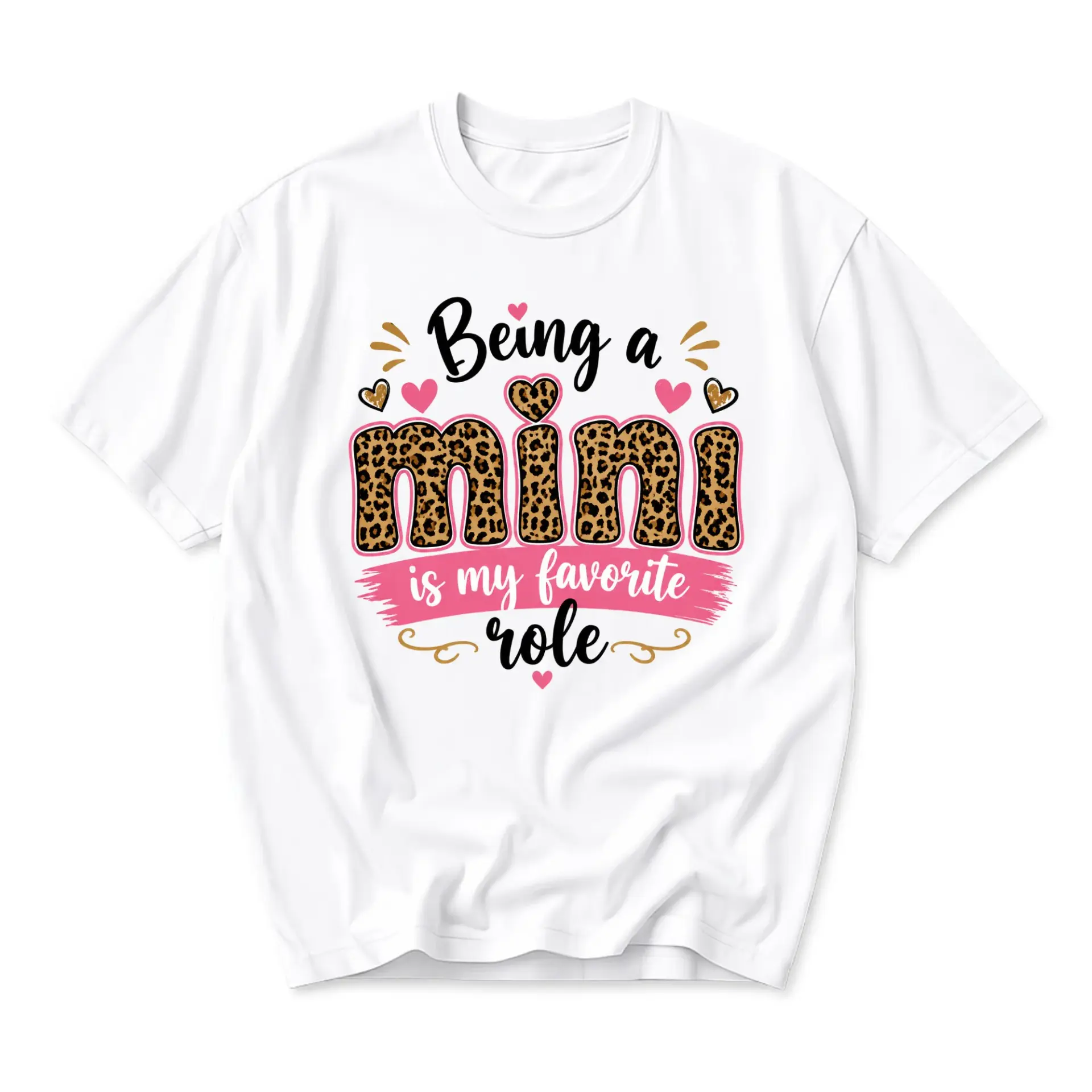Funny Shirt Being a Mini Is My Favorite Role Graphic Tee Leopard Print