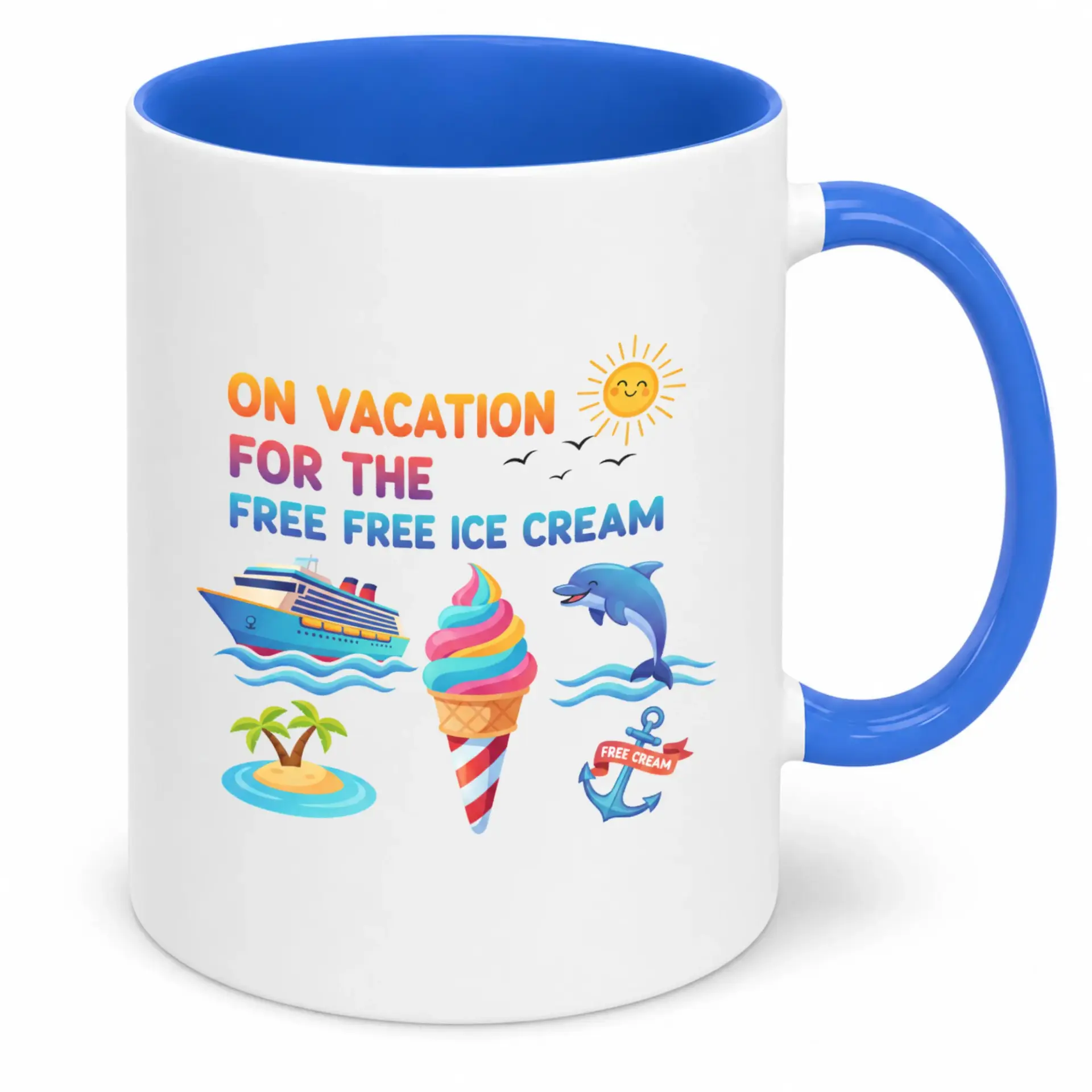 Funny Vacation Themed Ceramic Coffee Mug Cream Travel Drinkware Cruise Ship Island Beach Beverage Cup Gift