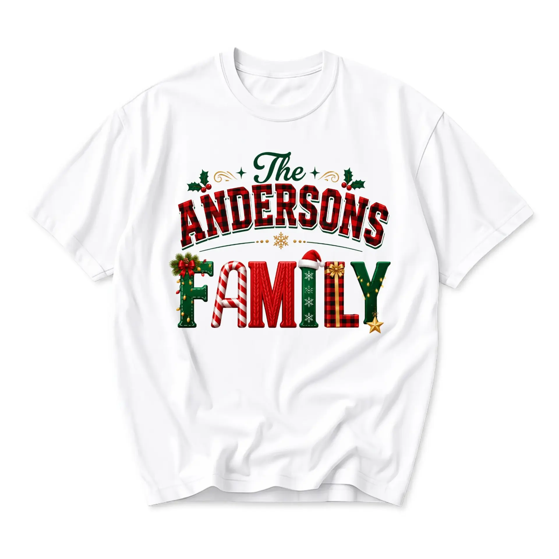 T-shirt the Andersons Family Christmas Graphic Tee Holiday Season Custom Style Cotton Blend Unisex Crew Neck Top