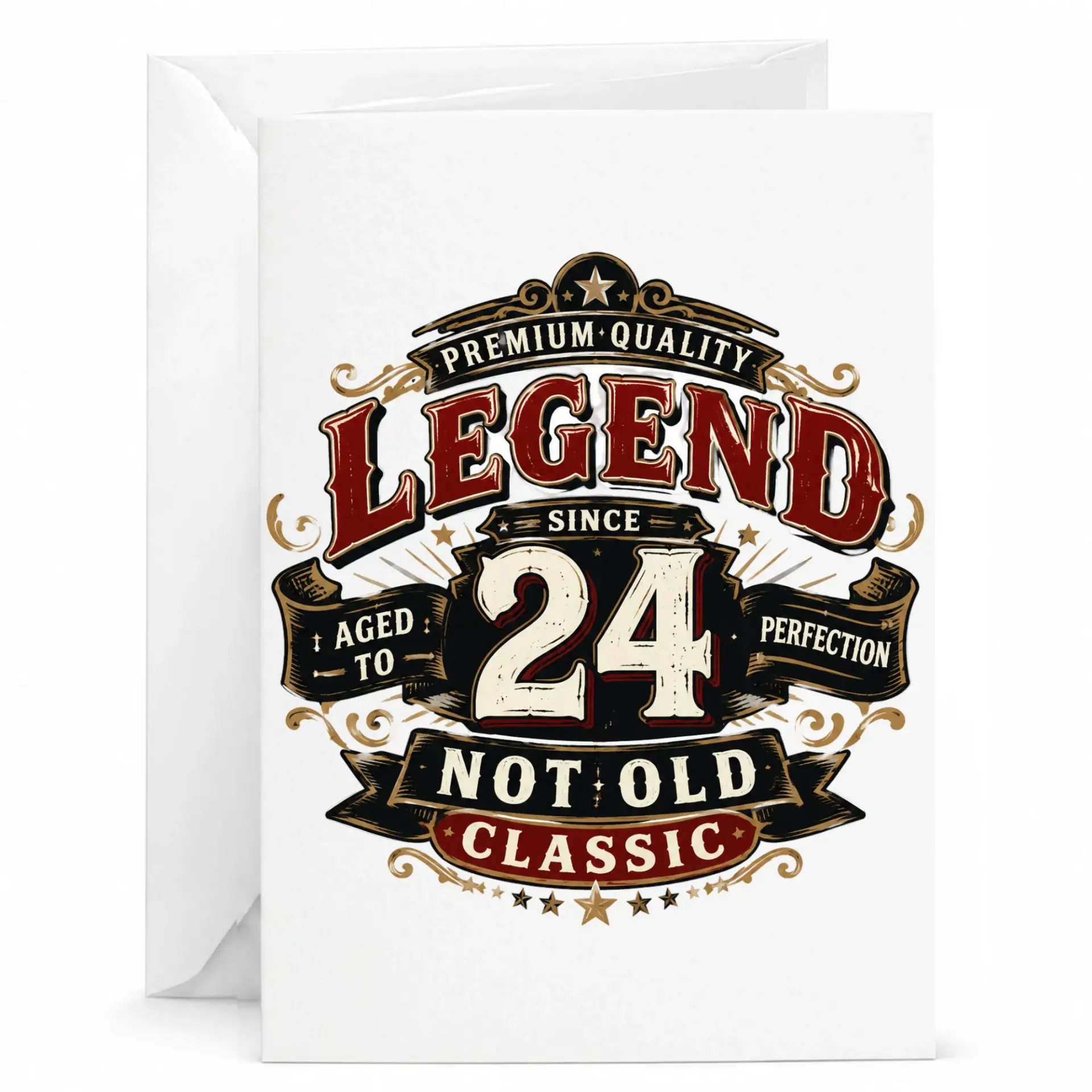 Birthday Card Legend Since 24 Years Old Premium Funny Greeting Card for Milestone Celebrations 5x7 Inches