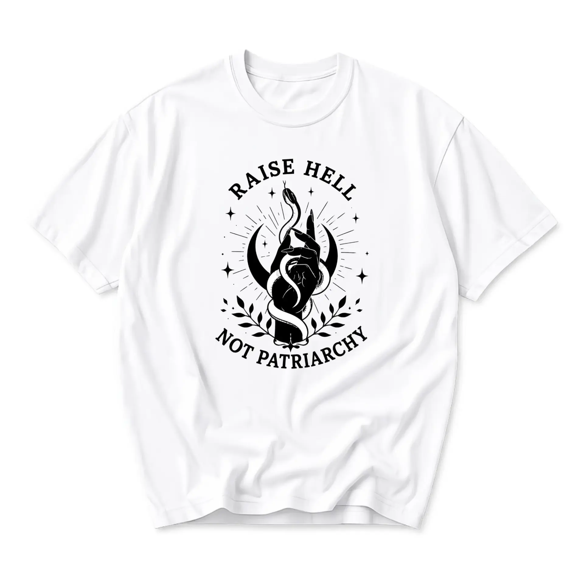 Funny Shirt Raise Hell Not Patriarchy Graphic Tee Unisex Cotton Crew Neck Casual Top for Everyday Wear and Self Expression