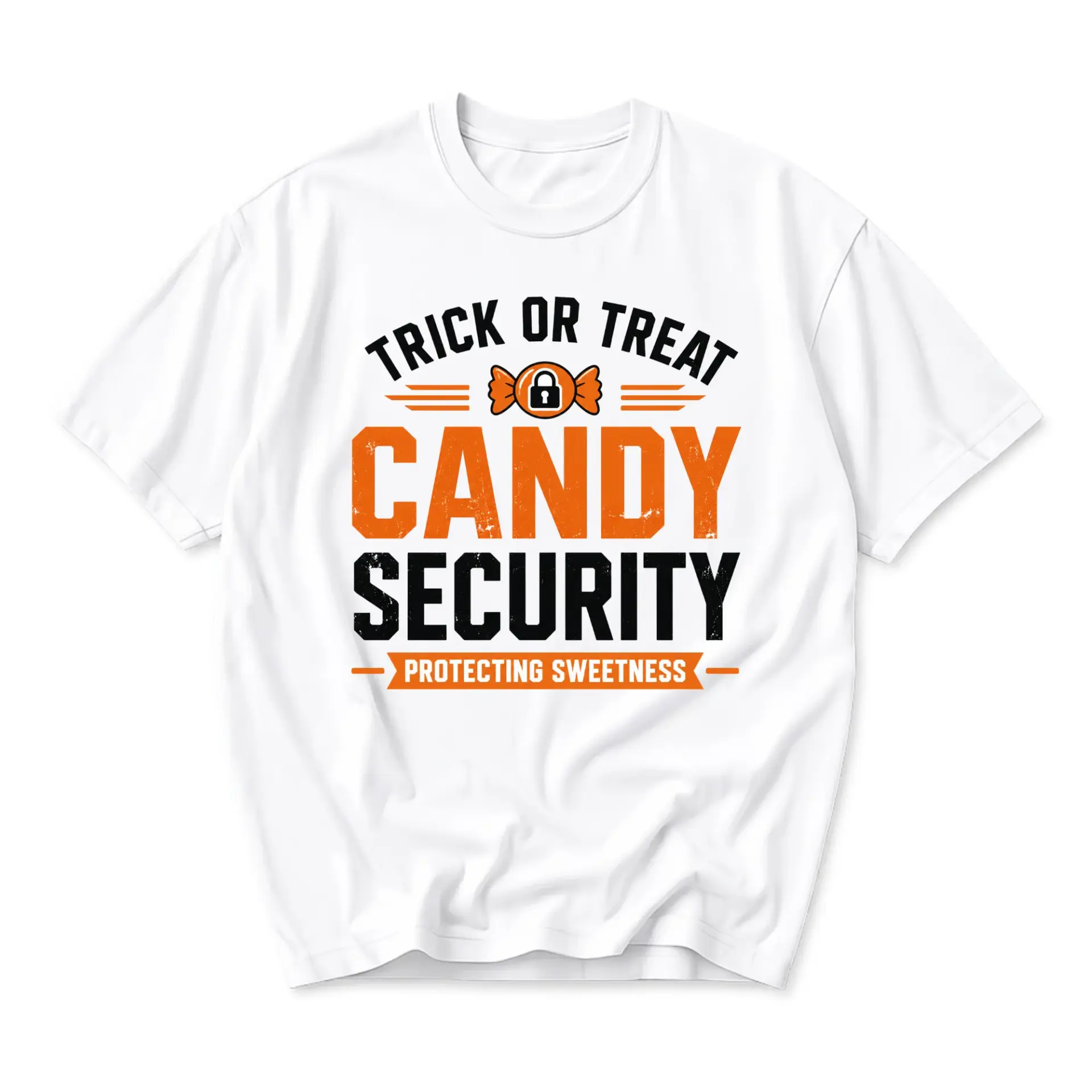 Funny Shirt Trick or Treat Candy Security Unisex Graphic Printed T-Shirt for Seasonal Casual Wear and Holiday Apparel
