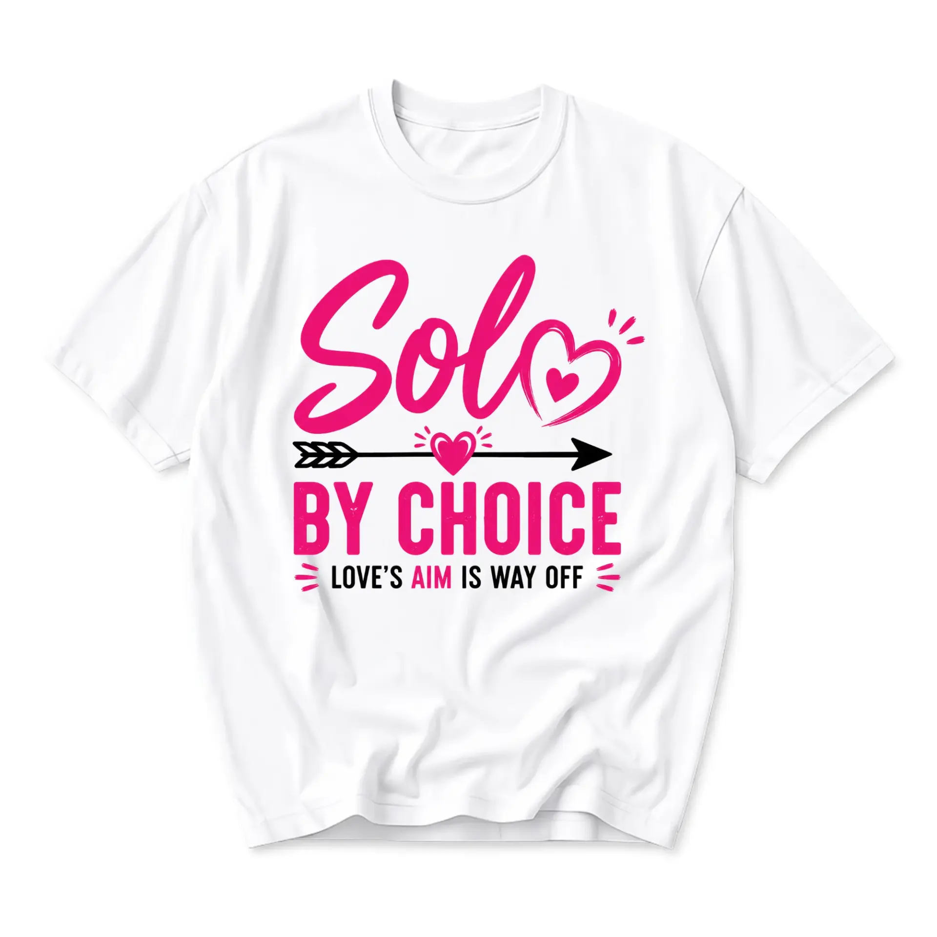 Funny Shirt Solo by Choice Graphic Tee with Love Humor Design Casual Short Sleeve Cotton Blend Crew Neck Apparel