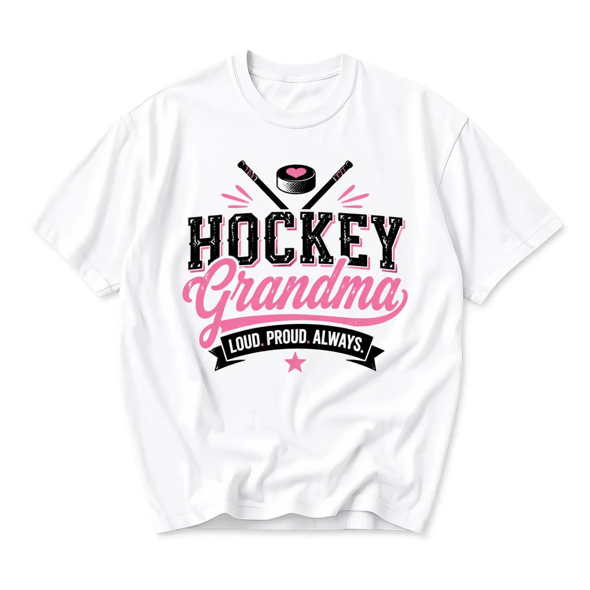 Graphic Tee Hockey Grandma Loud Proud Always Print Unisex Crew Neck Casual