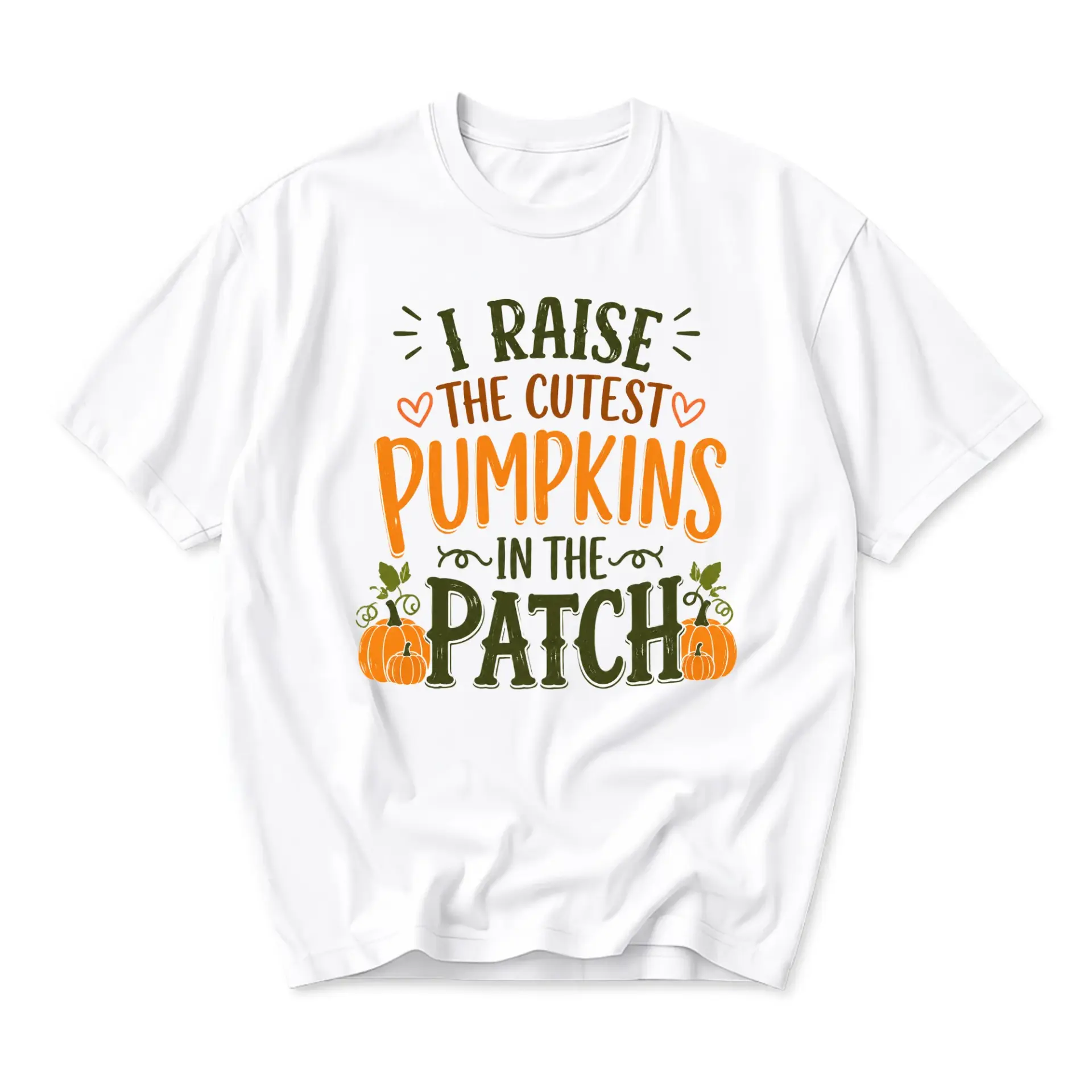 Graphic Tee I Raise the Cutest Pumpkins in the Patch Unisex Cotton Crew Neck Fall Season Autumn Harvest T-Shirt