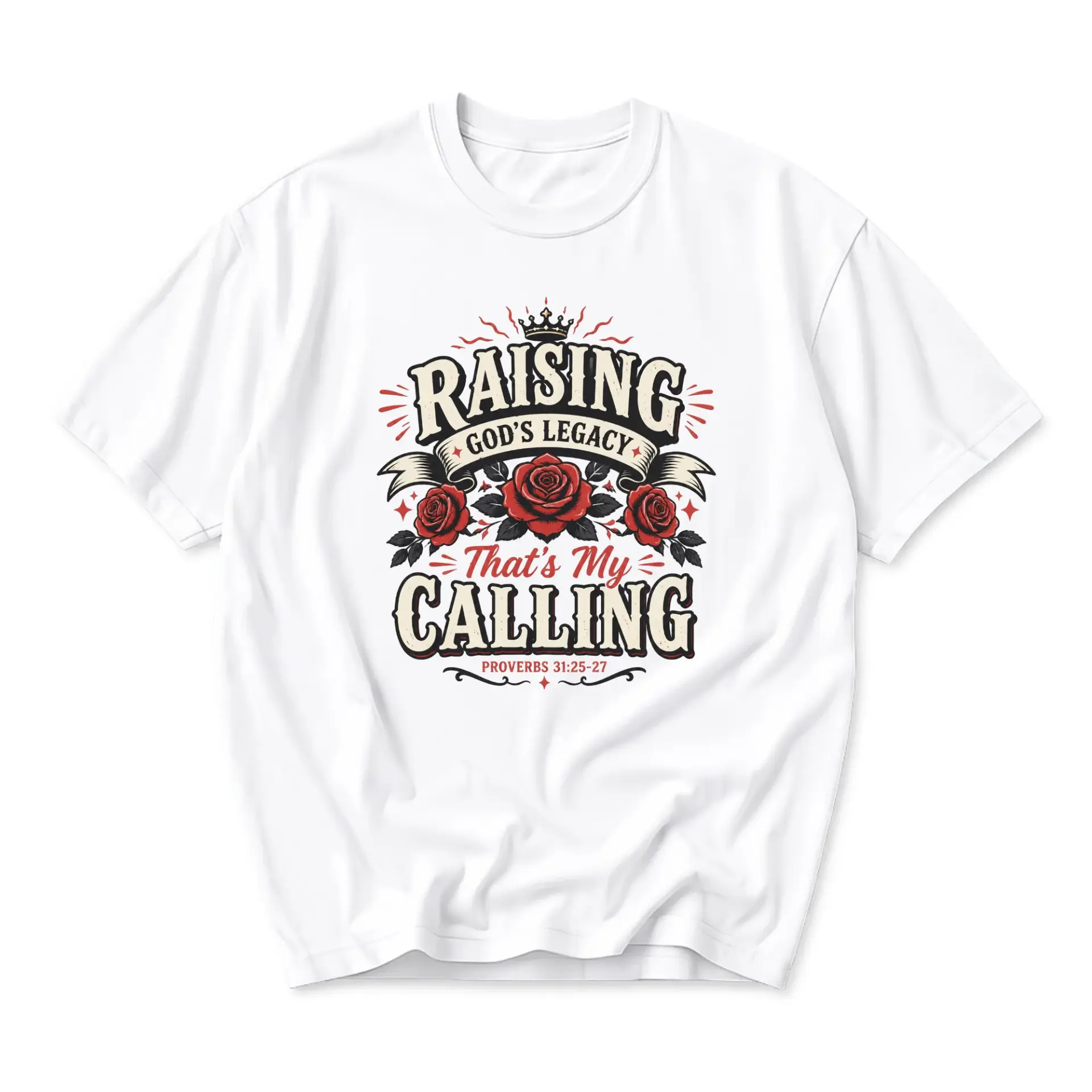 T-shirt Raising God's Legacy Calling Graphic Tee Unisex Crew Neck Short Sleeve Cotton Casual Apparel Everyday Top