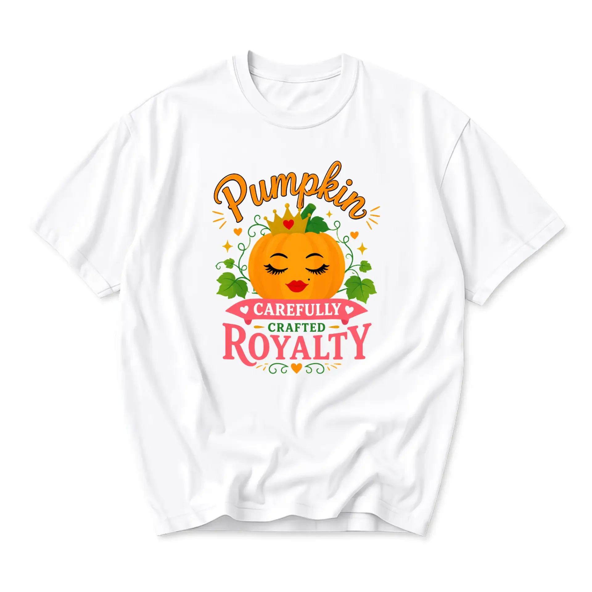 Graphic Tee Pumpkin Carefully Crafted Royalty Funny Humor Statement Unisex Crew Neck Casual Everyday Wear Soft Shirt