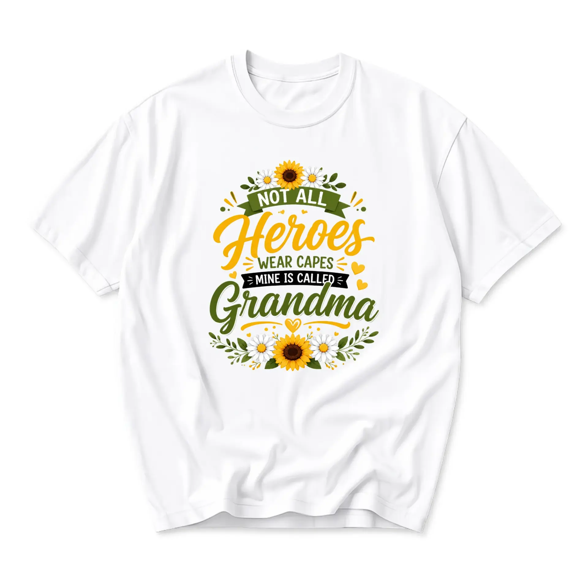 Funny Shirt Not All Heroes Wear Capes Mine Is Called Grandma Graphic Tee