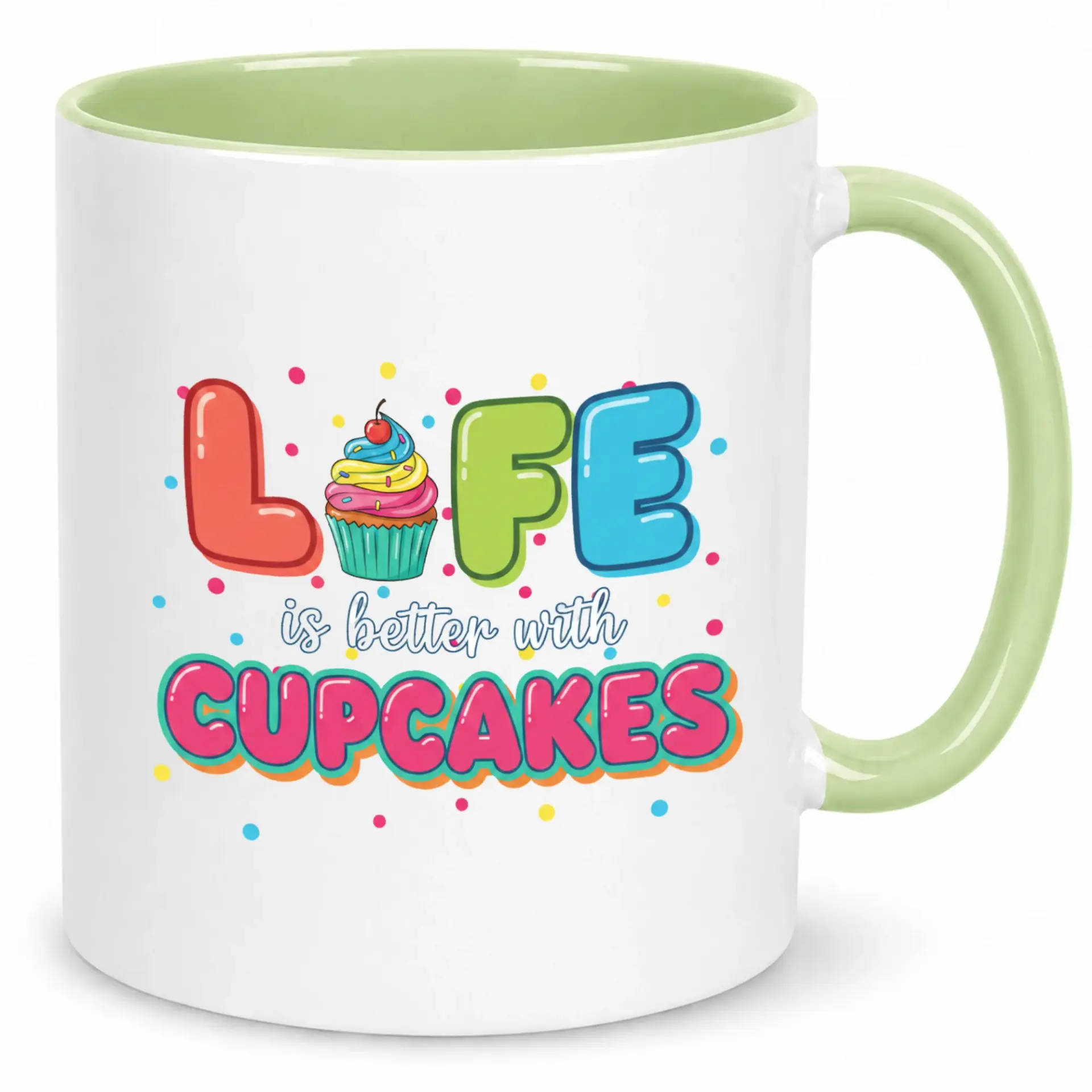 Funny Coffee Mug "life Is Better with Cupcakes" Dessert Themed Ceramic Beverage Cup 11oz or 15oz Treat Drinkware Gift