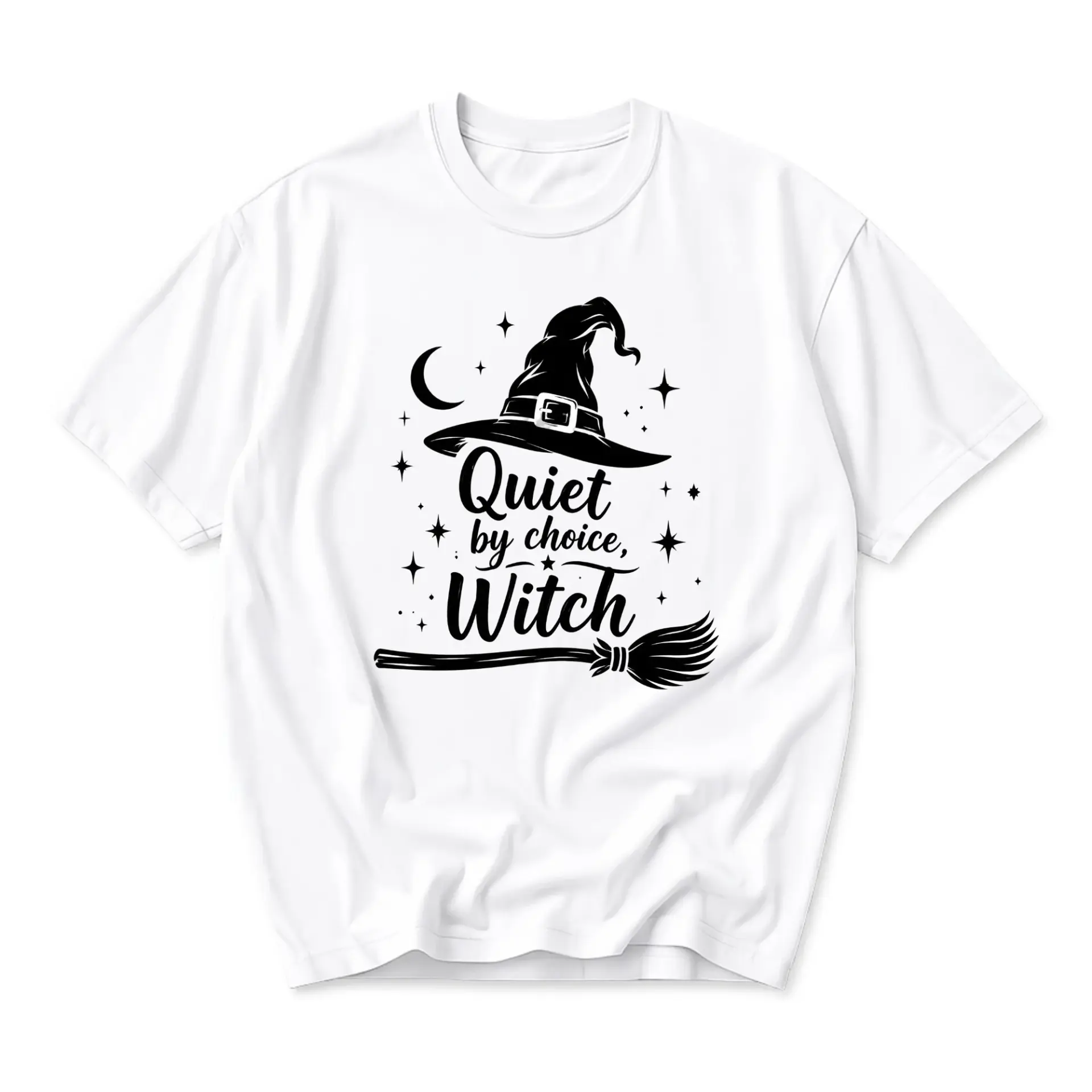 Graphic Tee Quiet by Choice Witch Funny Shirt Unisex Crew Neck Short Sleeve Casual Cotton Blend Apparel for Adults