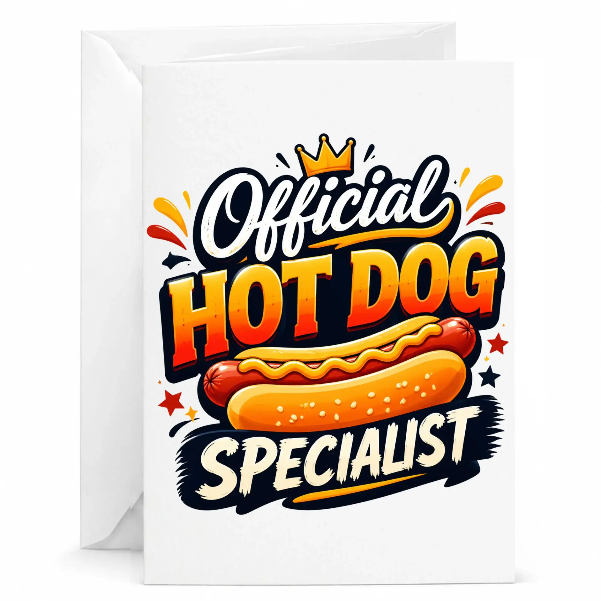 Funny Greeting Card Official Illustrated Design for Food Lovers and Enthusiasts Five by Seven Inches