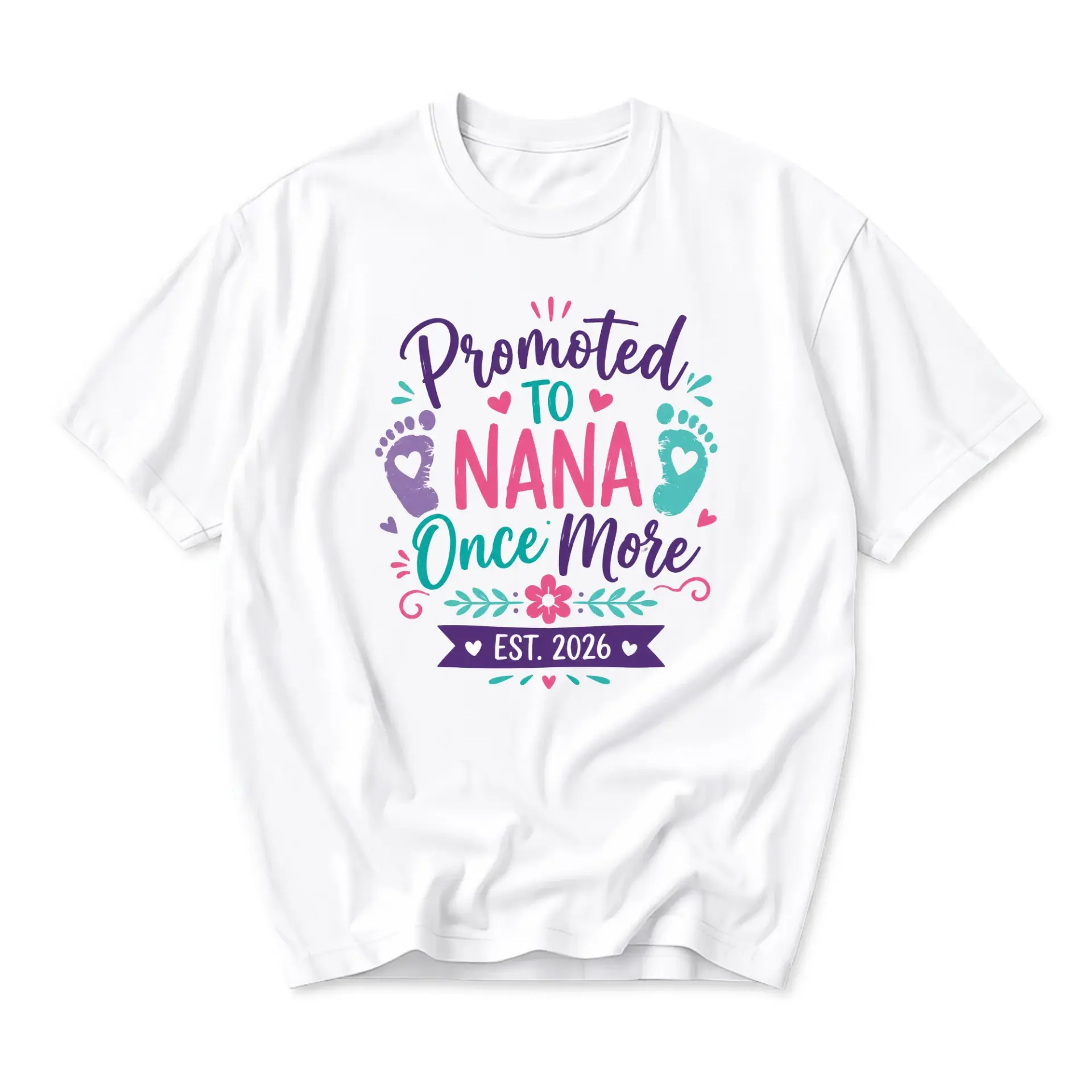 Graphic Tee Promoted to Nana Est 2026 Unisex Cotton Crew Neck Casual