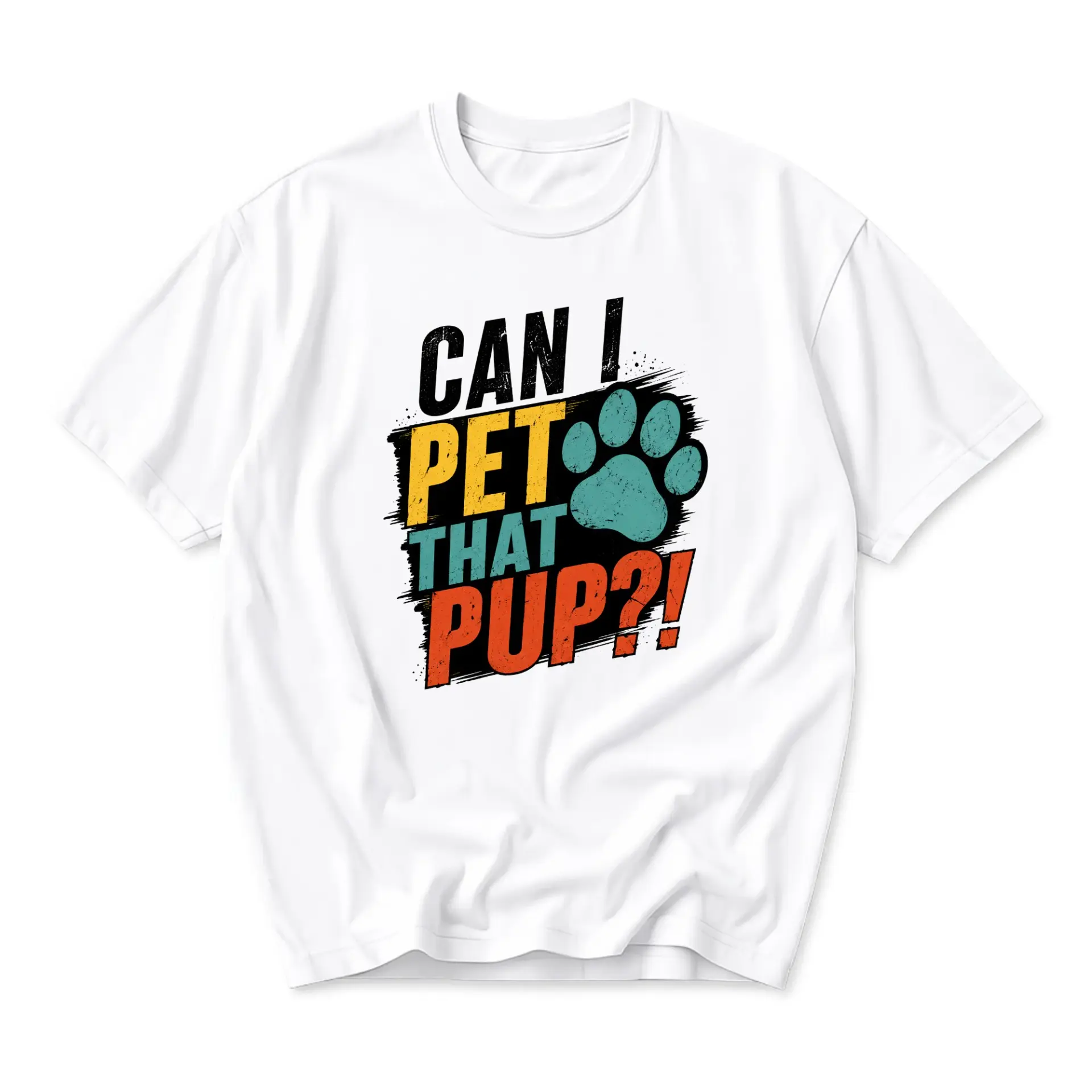 Funny Shirt Can I Pet That Pup Graphic Tee Unisex Crew Neck Casual Everyday