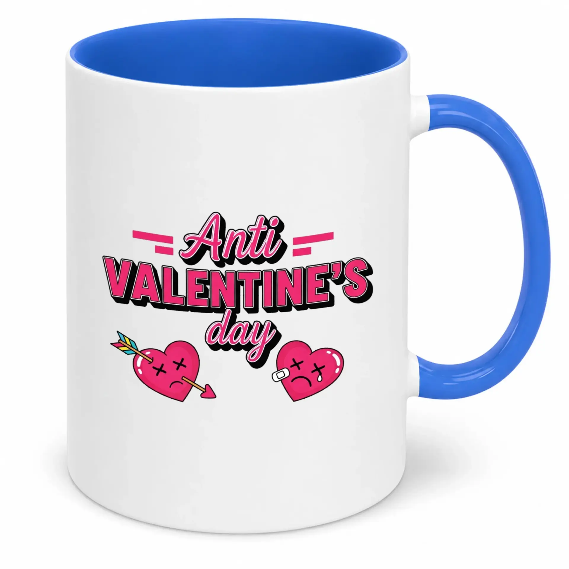 Funny Anti Valentine's Day Ceramic Coffee Mug with Sarcastic Broken Heart Graphic Design for Tea Lovers & Holiday Humor Gift
