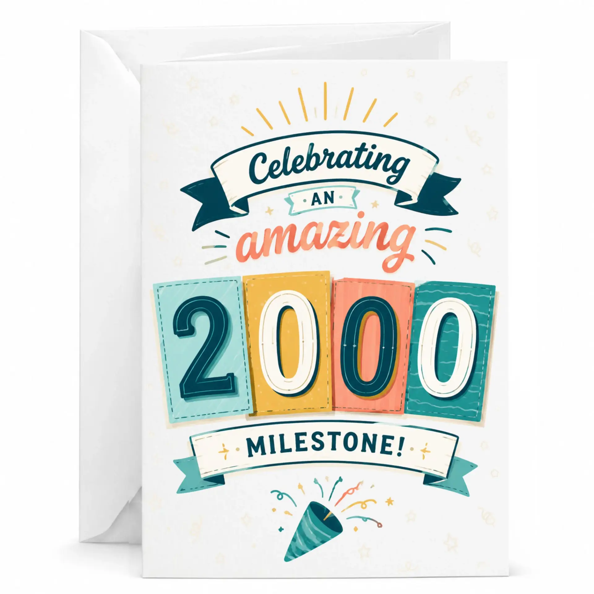 Celebrating an Amazing 2000 Milestone Greeting Card for Professional or Personal Achievement and Anniversary Occasions
