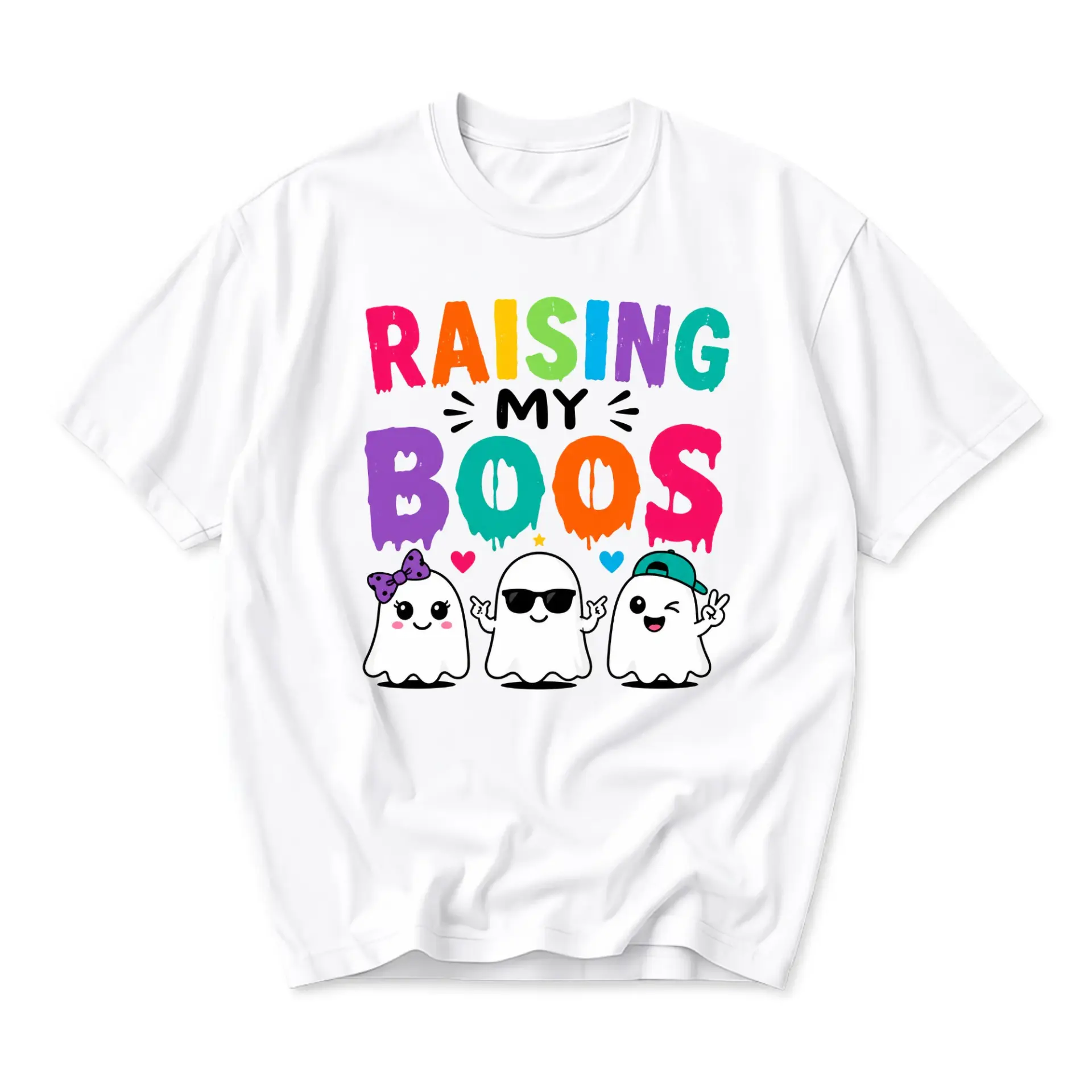 Funny Shirt Raising My Boos Graphic Tee Casual Unisex Crewneck Short Sleeve Apparel for Everyday Humor Statement