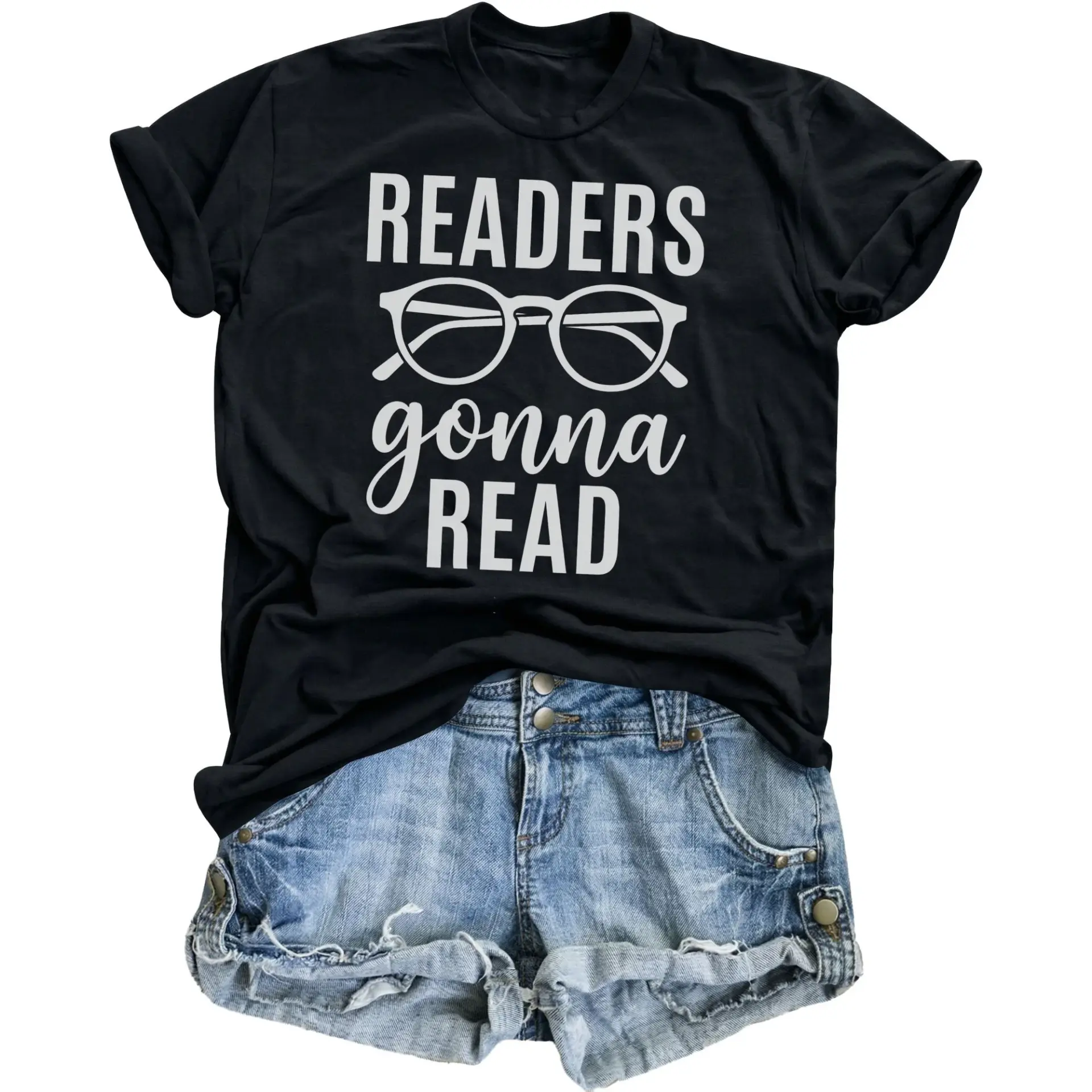 Graphic Tee Readers Gonna Read Shirt Funny Book Lover Unisex Crew Neck Cotton Blend Top for Casual Everyday Wear