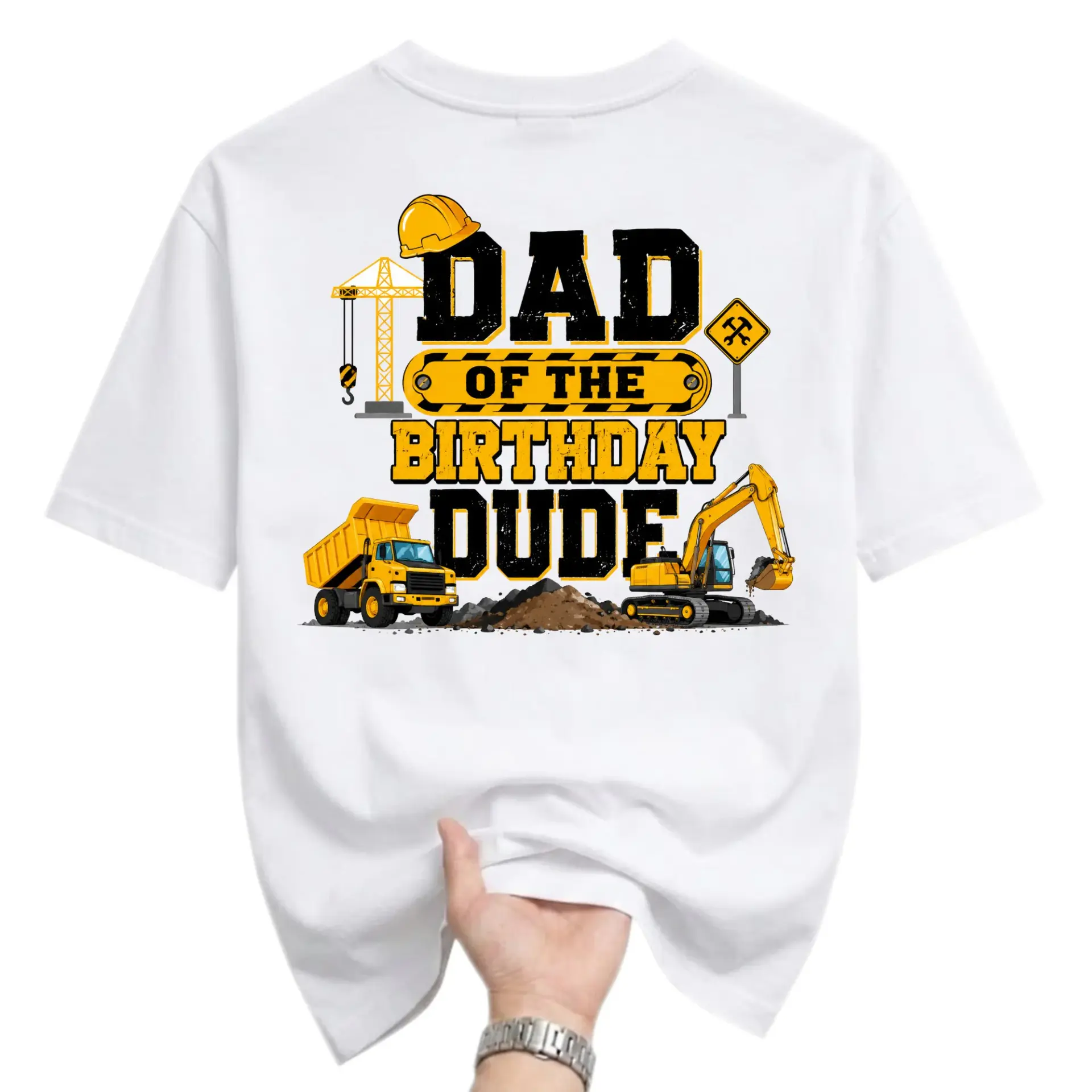 Graphic Tee Dad of the Birthday Dude Construction Theme Unisex T-Shirt for